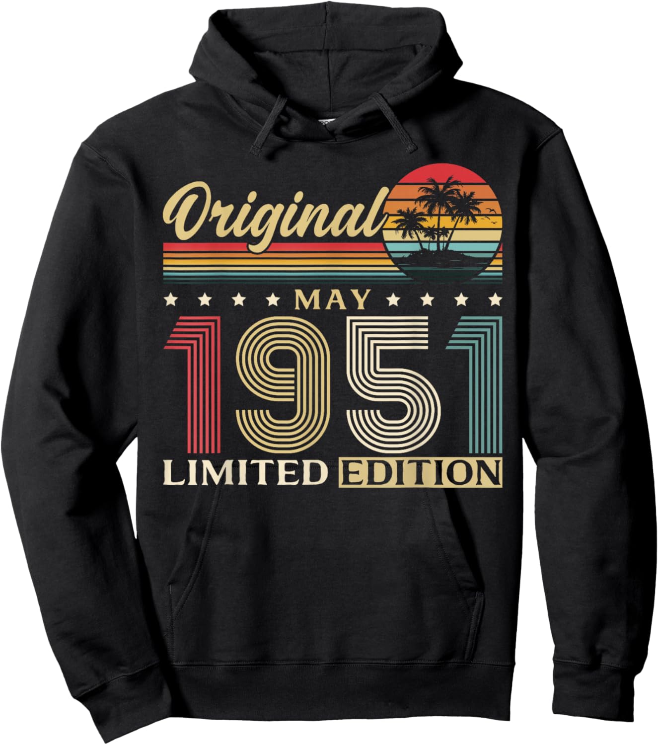 75 Ans Anniversaire Homme Cadeau Mai 1951 Vintage Hoodie - Hoodie | Black