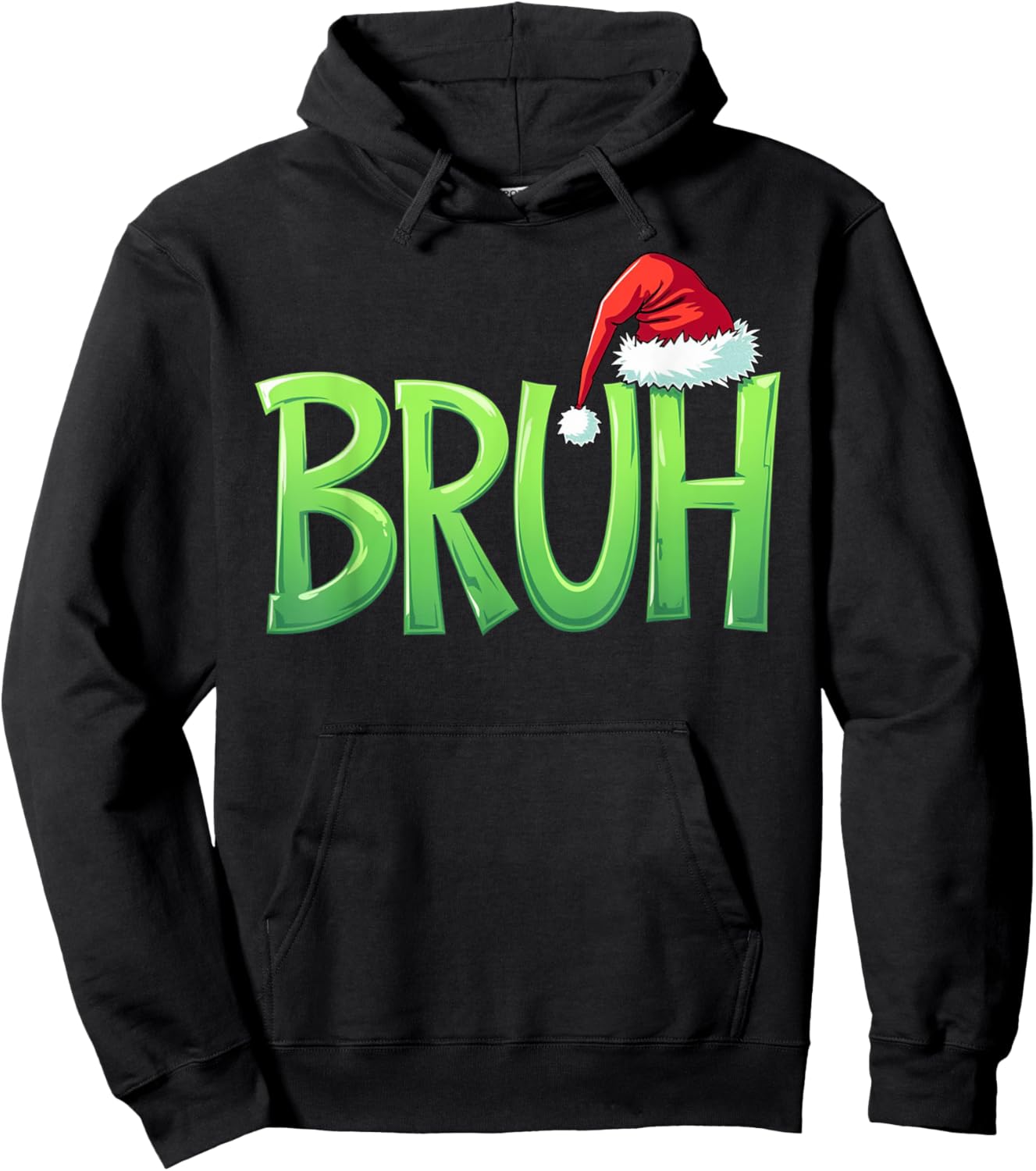 Bruh Christmas Kids Teens Boys Funny Christmas humor Meme Hoodie - Hoodie | Black