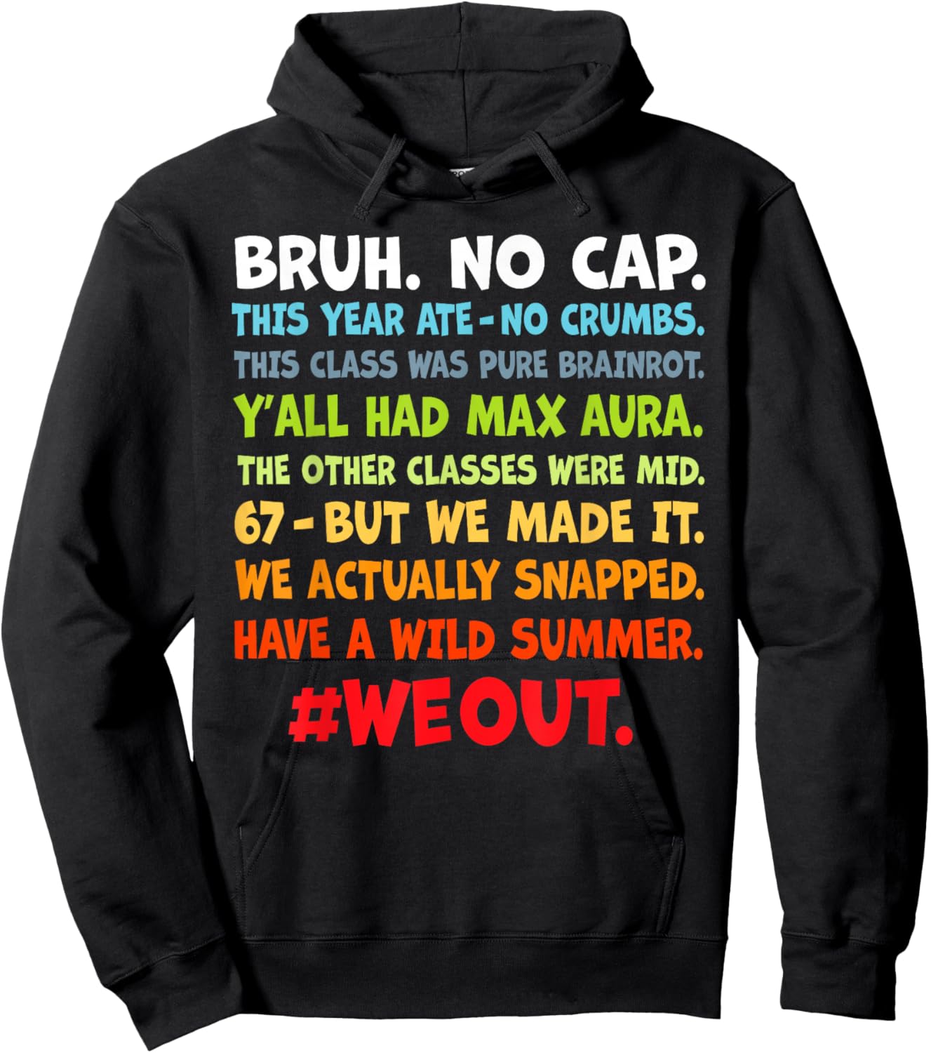 Bruh No Cap This Years was Max Aura Happy Last Day of School Hoodie - Hoodie | Black