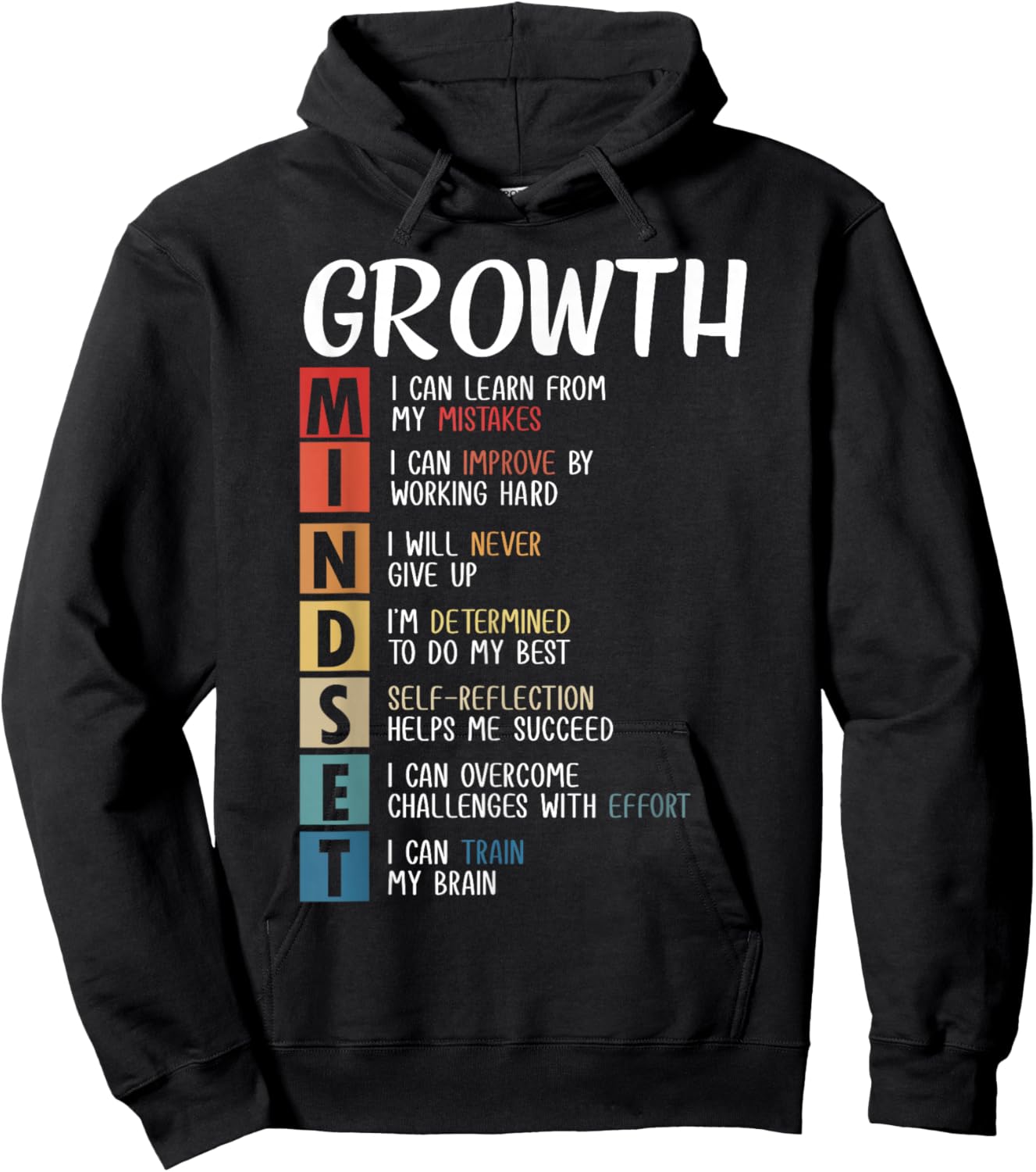 Growth Mindset Motivational Quote Classroom Teacher Women Hoodie - Hoodie | Black