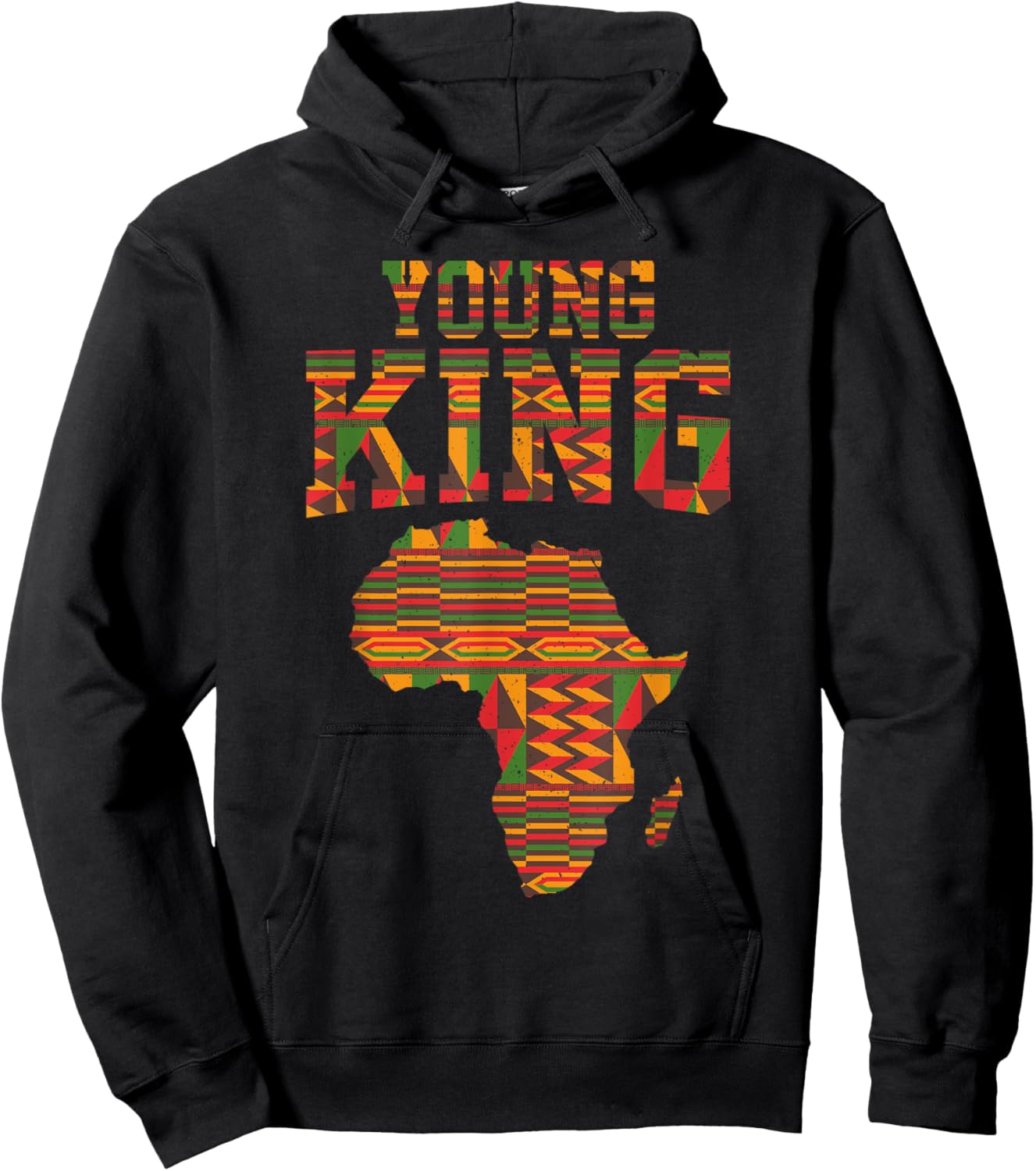 African King Art For Boys Toddlers African Print Kente Cloth Hoodie - Hoodie | Black