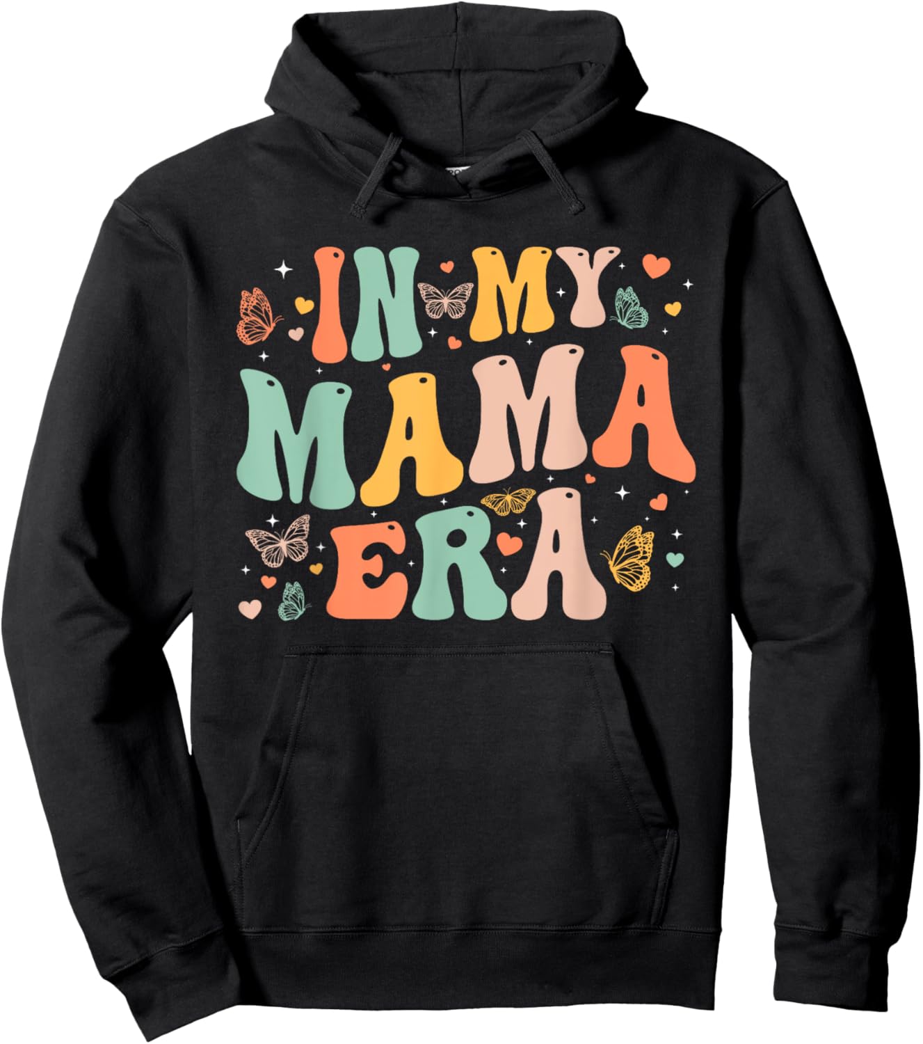 Retro Groovy In My Mama Era Mother's Day Gifts Women Hoodie - Hoodie | Black