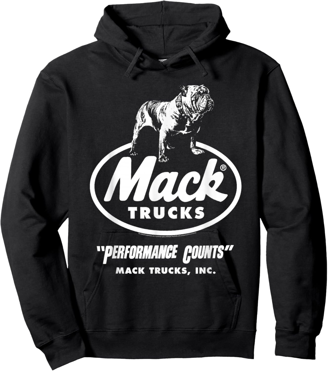 Mack Trucks Performance Counts Bulldog Logo Trucking Hoodie - Hoodie | Black