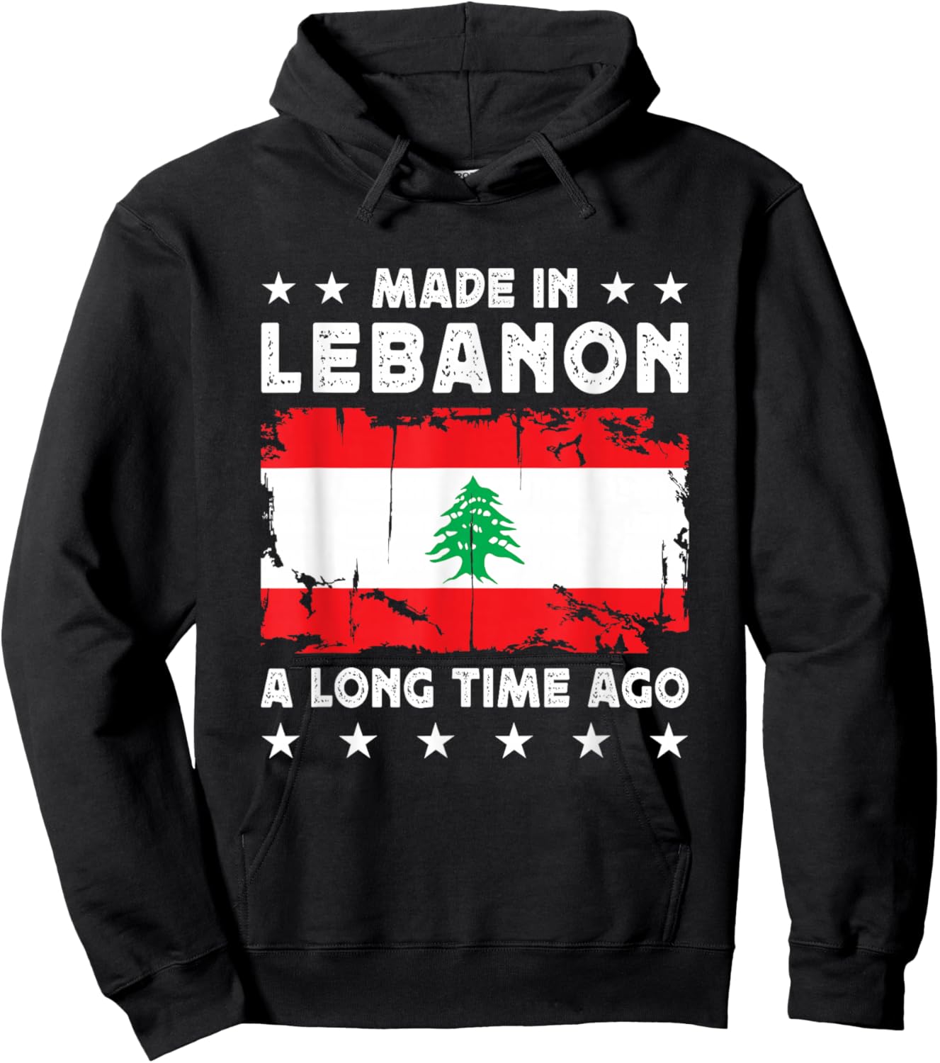 Made in Lebanon a Long Time Ago Proud Lebanese Lebanon Flag Hoodie - Hoodie | Black