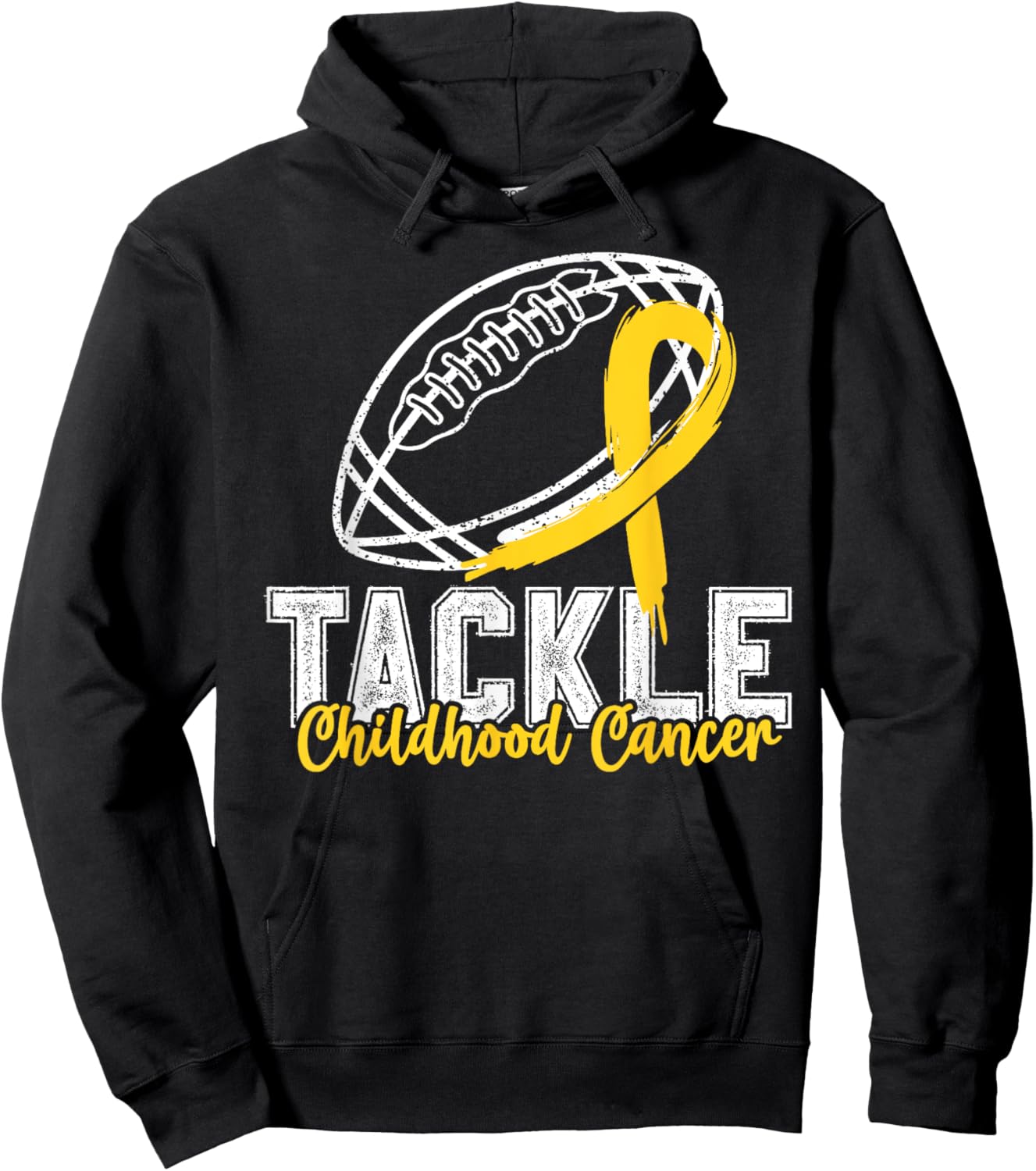 Tackle Childhood Cancer Football Childhood Cancer Awareness Hoodie - Hoodie | Black