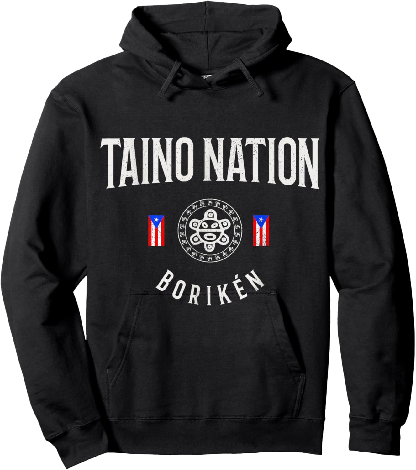 Taino Nation Boricua Boriken Pride Puerto Rico Indigenous Hoodie - Hoodie | Black