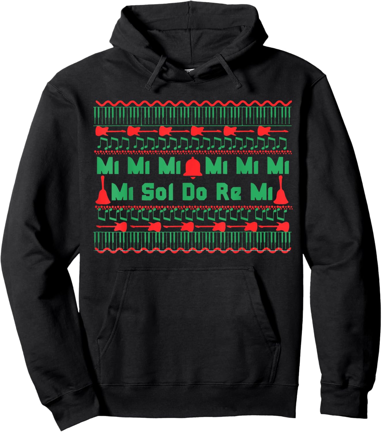 Mi Mi Mi Sol Do Re Mi Music Notes Teacher Ugly Christmas Hoodie - Hoodie | Black