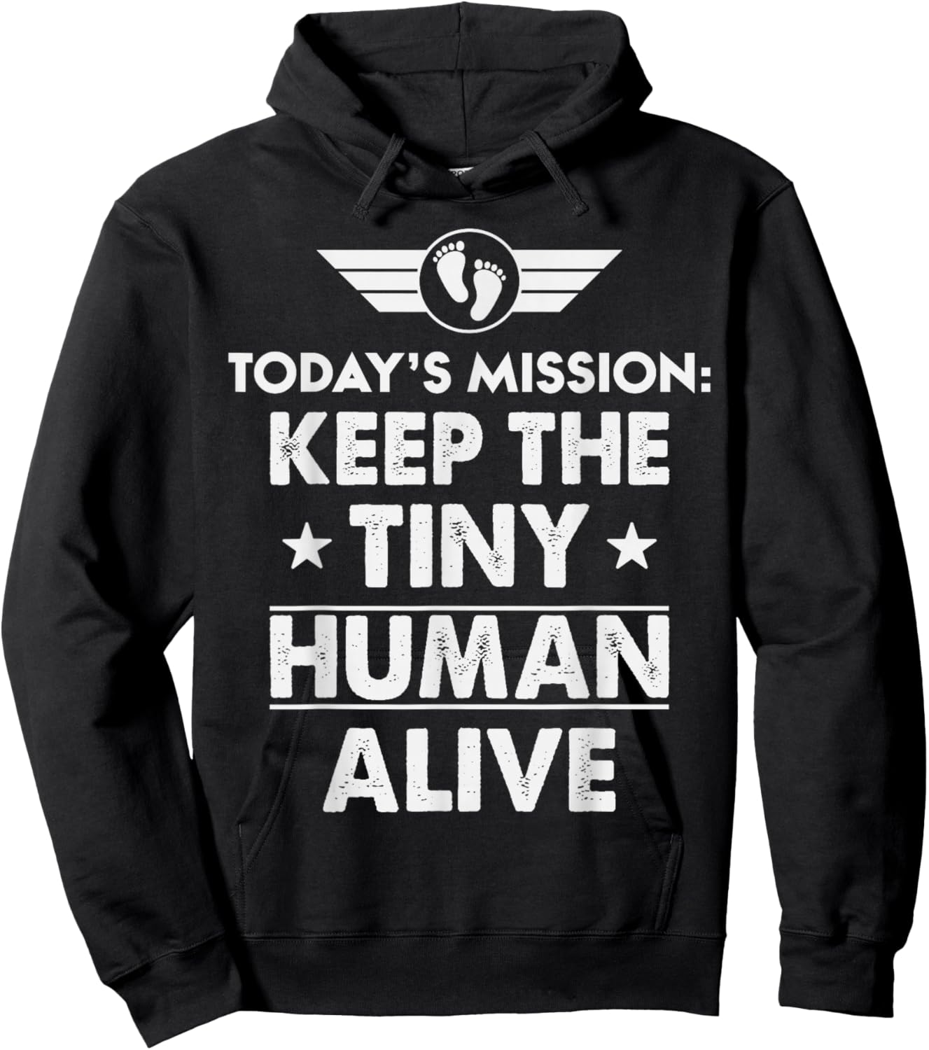 New Dad Est Keep Tiny Human Alive First Time Father's Day Hoodie - Hoodie | Black