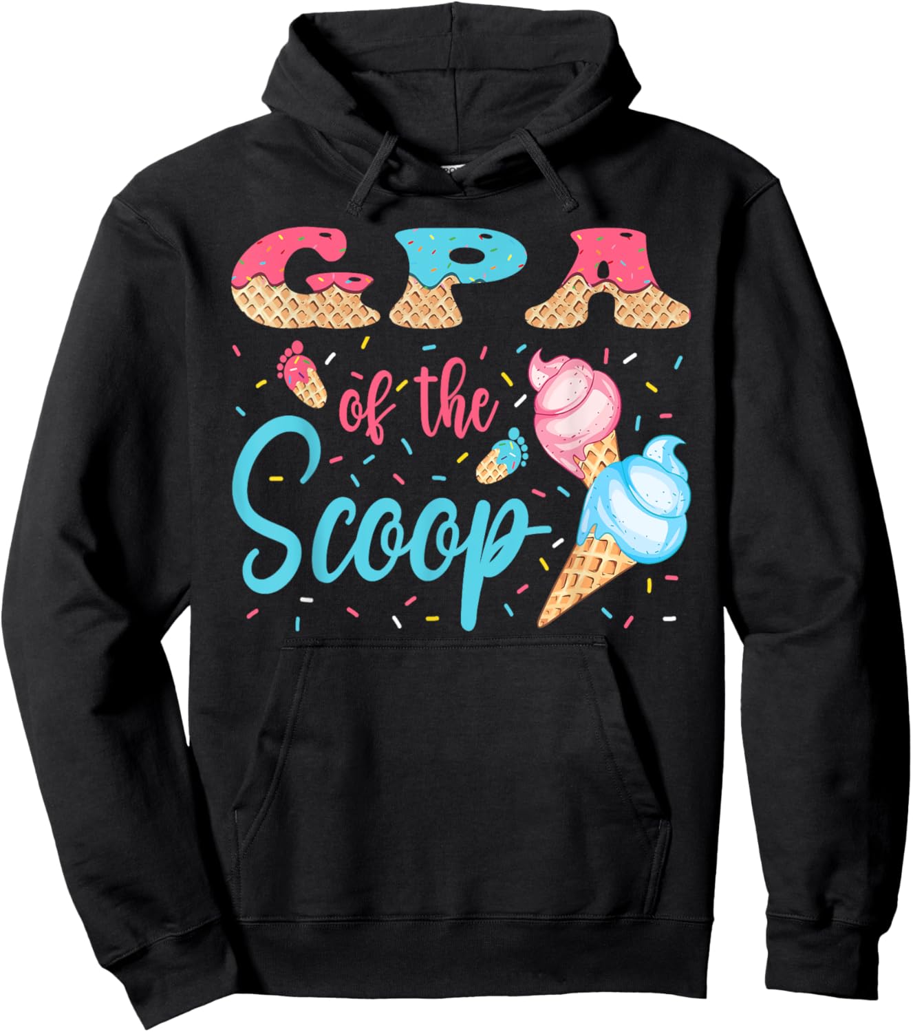 GPA Of The Scoop Ice Cream Gender Reveal Baby Shower Hoodie - Hoodie | Black