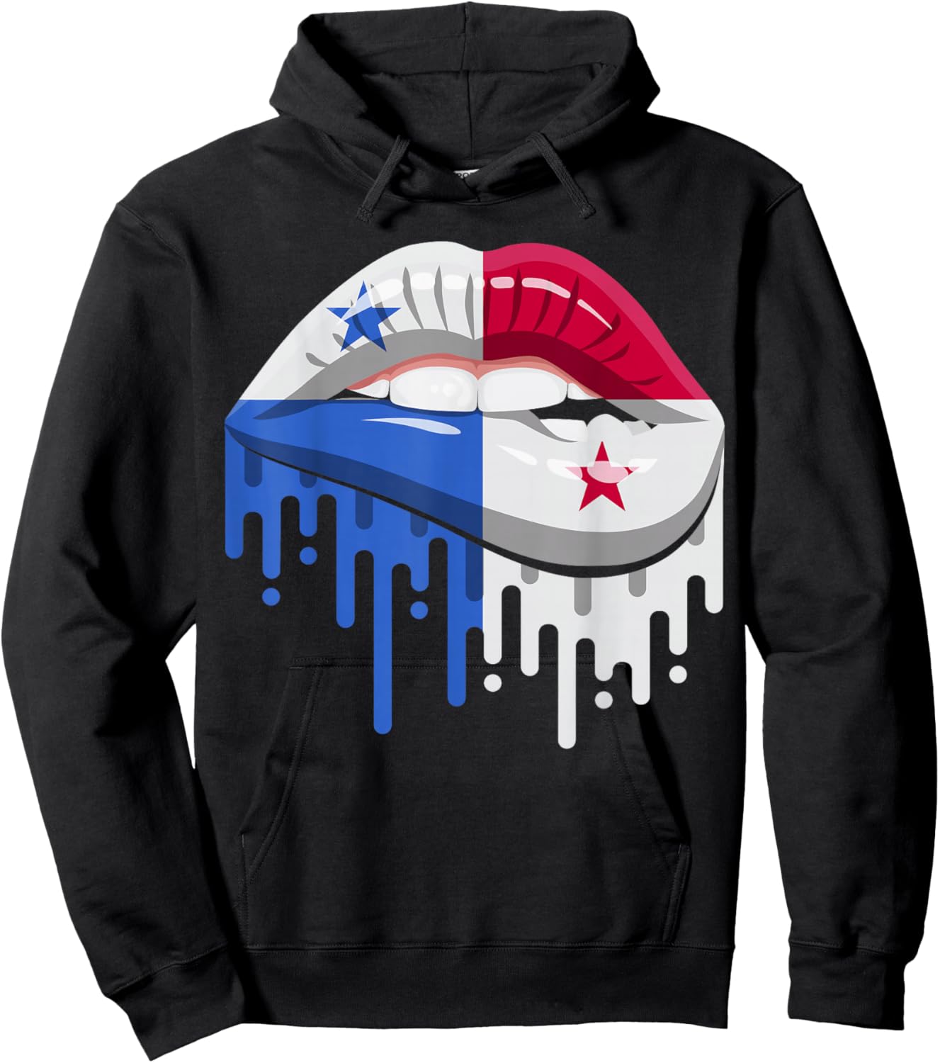 Panamanian National Flag Women Lips Panama Pride Heritage Hoodie - Hoodie | Black