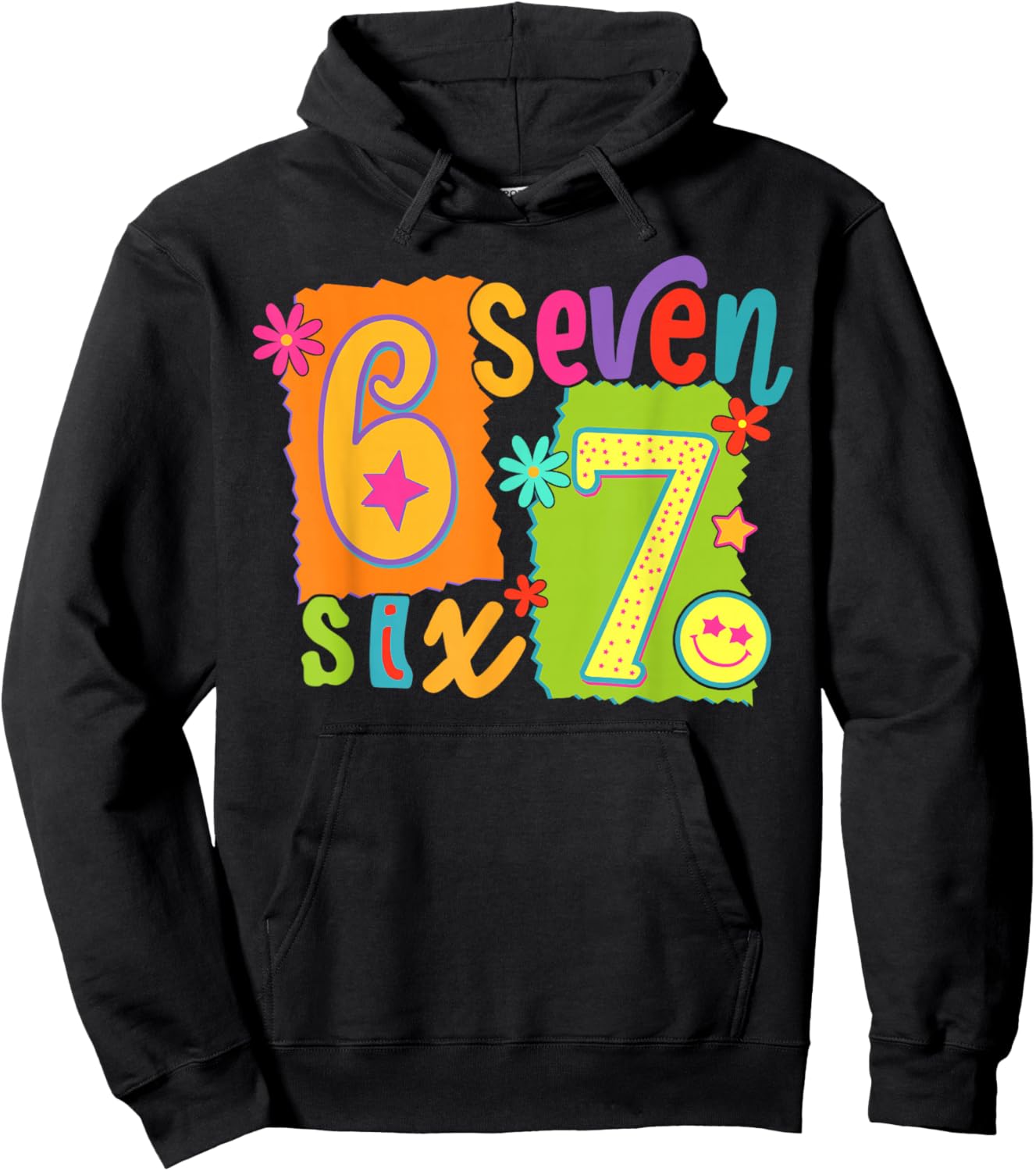 Funny Six Seven 6 7 Meme 67 Shirt Women Girls Kids Hoodie - Hoodie | Black