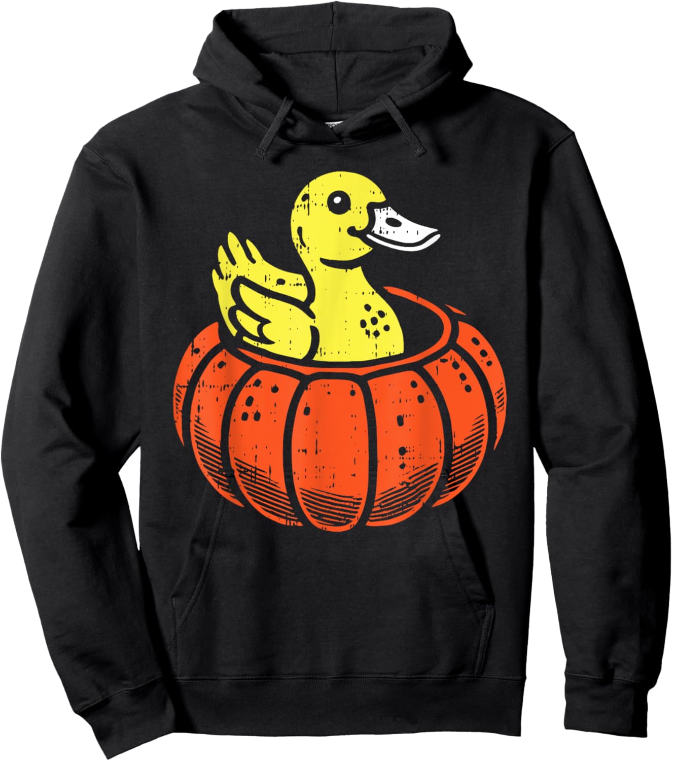 Duck Pumpkin Halloween Funny Animal Men Women Kids Hoodie - Hoodie | Black