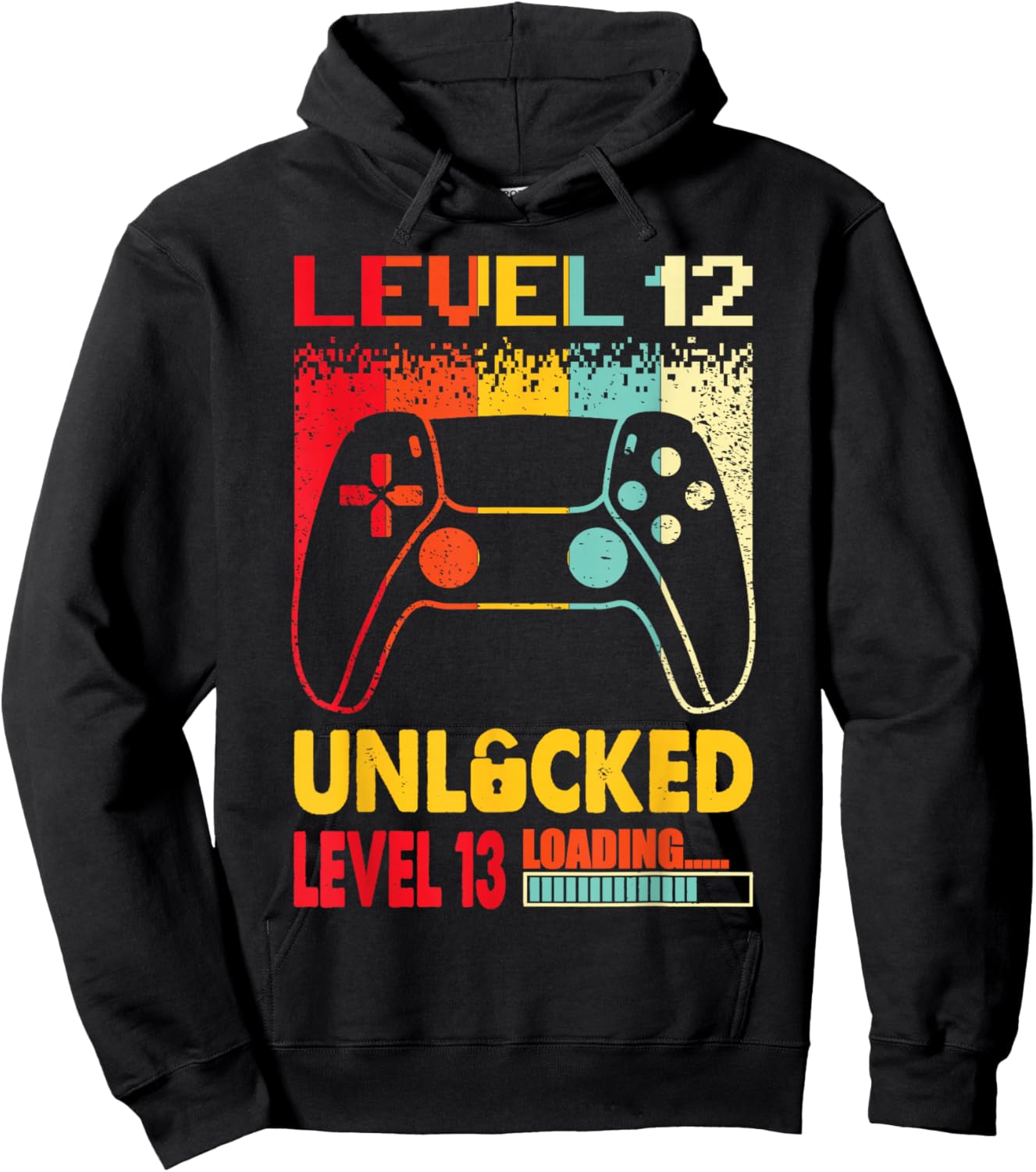 Level 12 Unlocked Level 13 Loading 12 Years Old 12 Birthday Hoodie - Hoodie | Black