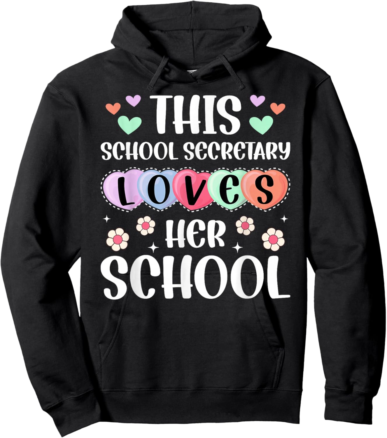 Valentine School Secretary Valentines Day Hoodie - Hoodie | Black