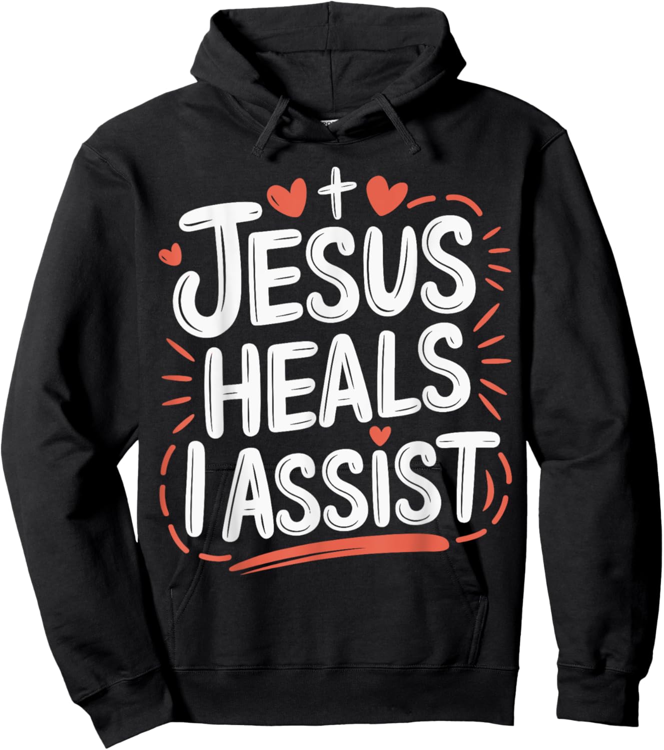Jesus Heals I Assist Nursing Student Midwife ER Nurse Hoodie - Hoodie | Black