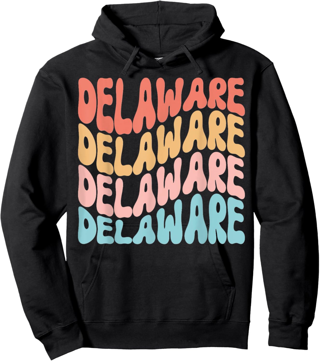 Funny Cute Retro Graphic Men Women & Kids Delaware Hoodie - Hoodie | Black