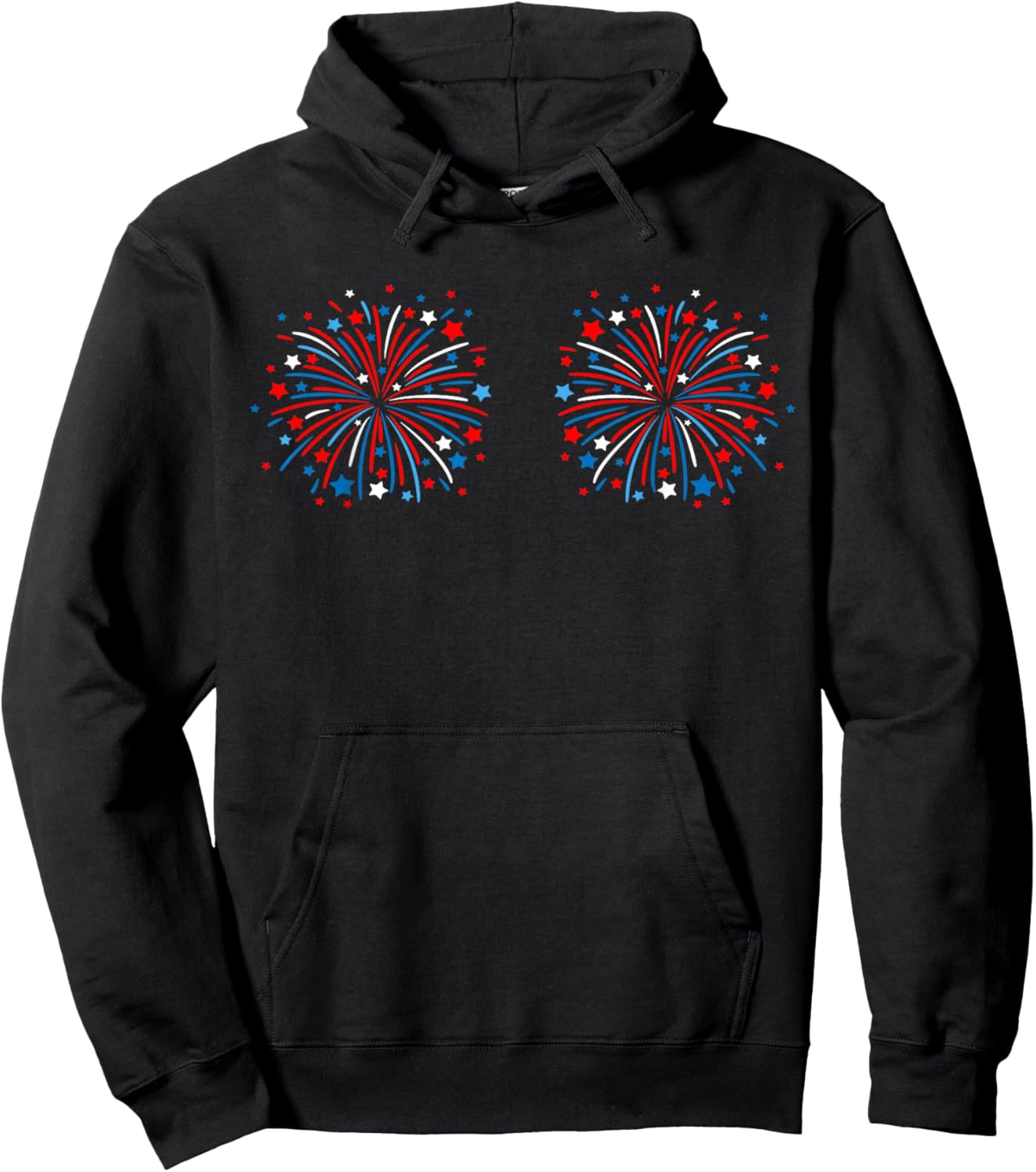 Just Here for The Fireworks Boobs Couple Matching Men Women Hoodie - Hoodie | Black
