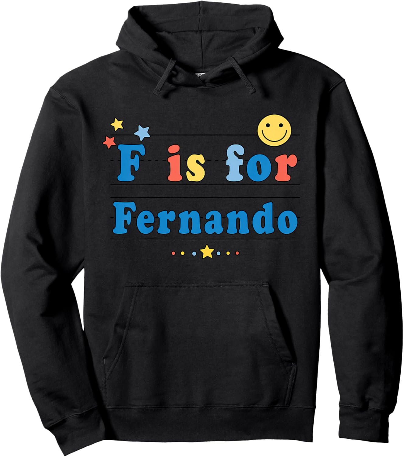 Kids Fernando Name Shirt Alphabet F is for Fernando Hoodie - Hoodie | Black