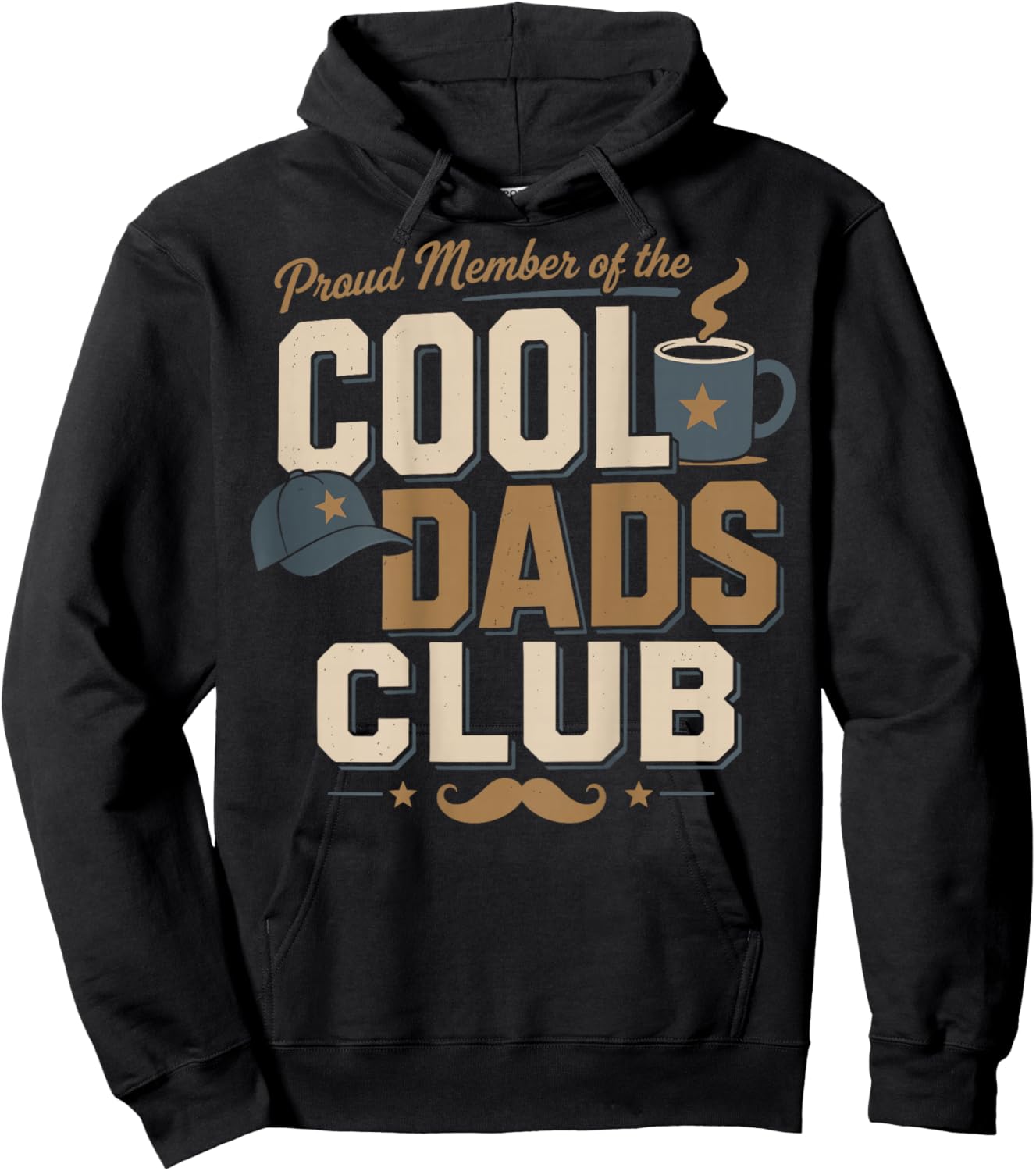 Homme Proud Member Cool Dads Club Father Humour Coffee Hoodie - Hoodie | Black