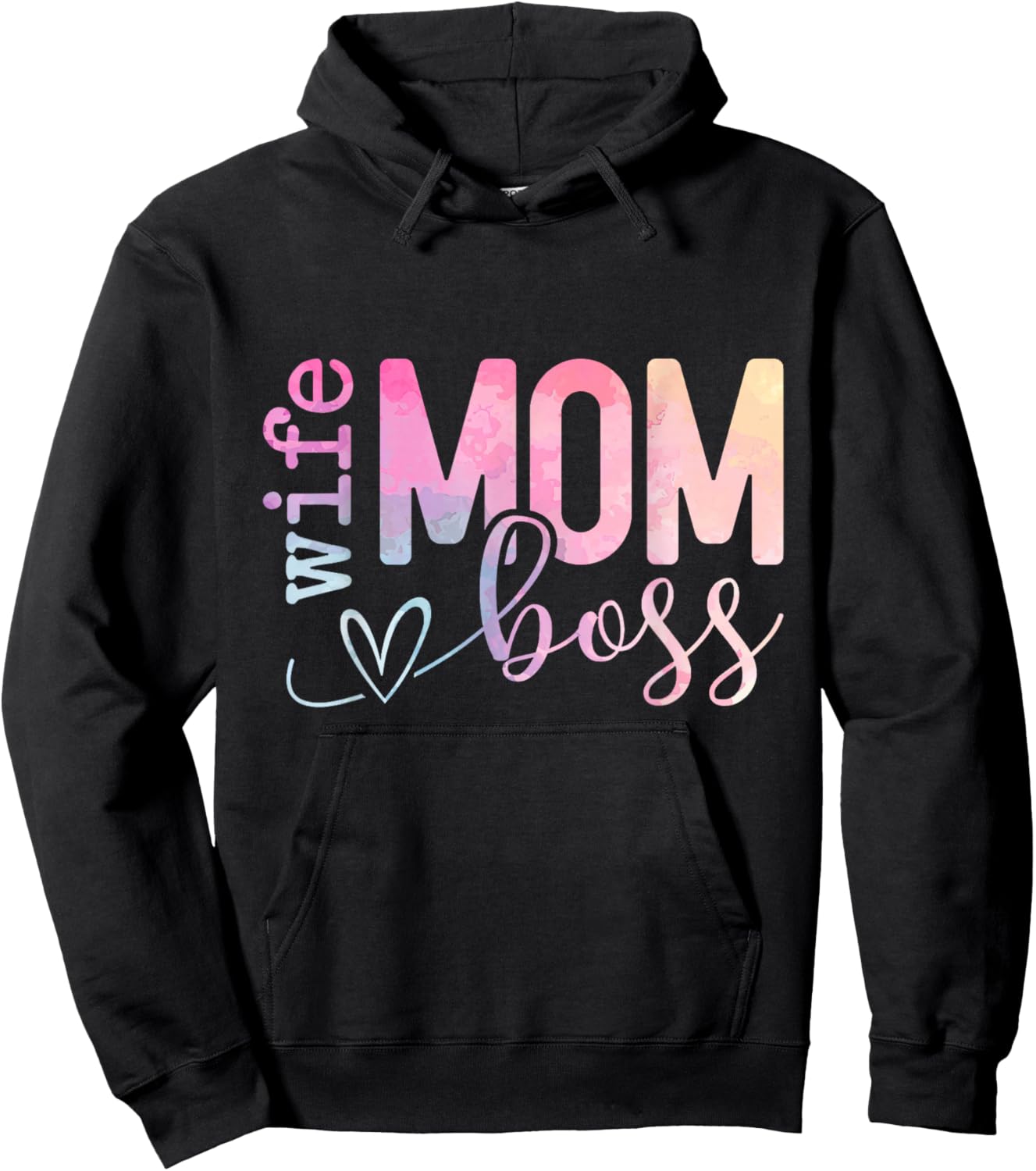 Wife Mom Boss Shirt, Mothers Day Boss Hoodie - Hoodie | Black
