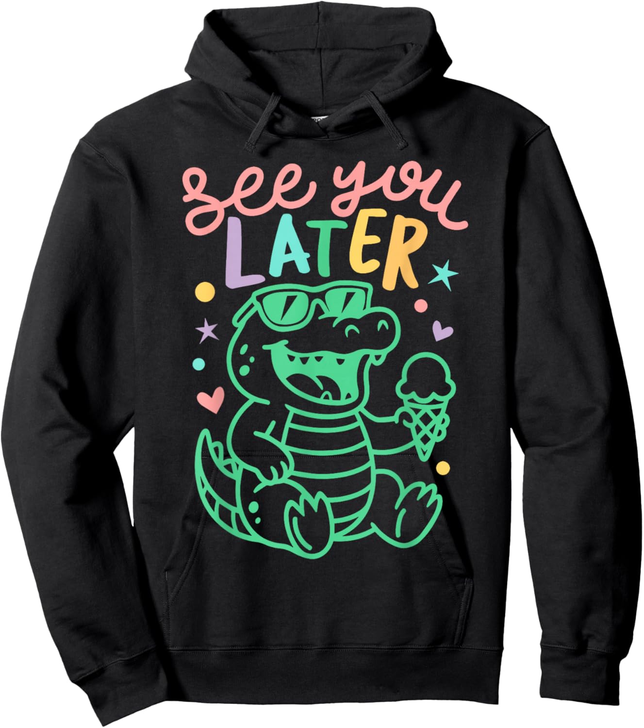 See You Later Teacher Summer Alligator Last Day of School Hoodie - Hoodie | Black