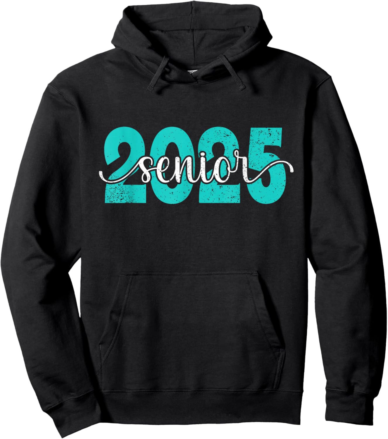 High School Class of 2025 College Senior Graduate Teal Retro Hoodie - Hoodie | Black