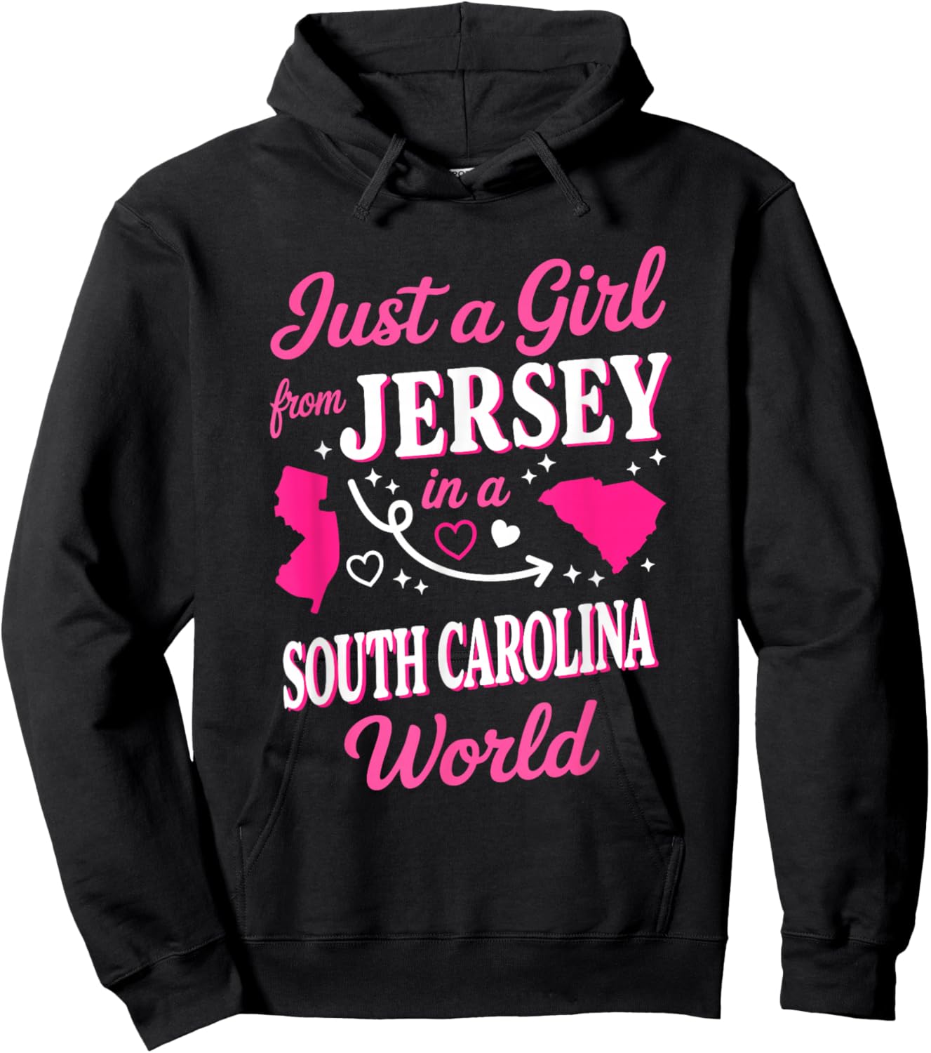 Girl from New Jersey in A South Carolina World Hoodie - Hoodie | Black