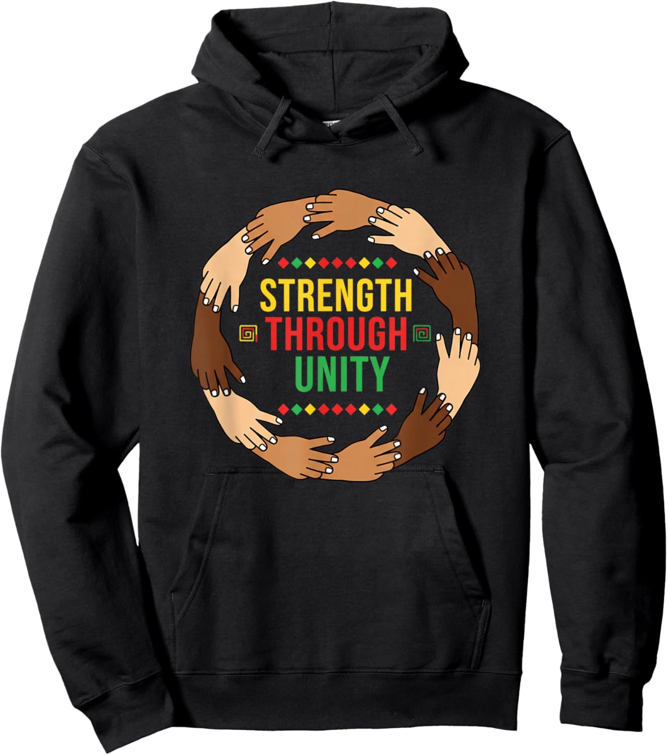 Strength Through Unity African American Teacher Classroom Hoodie - Hoodie | Black