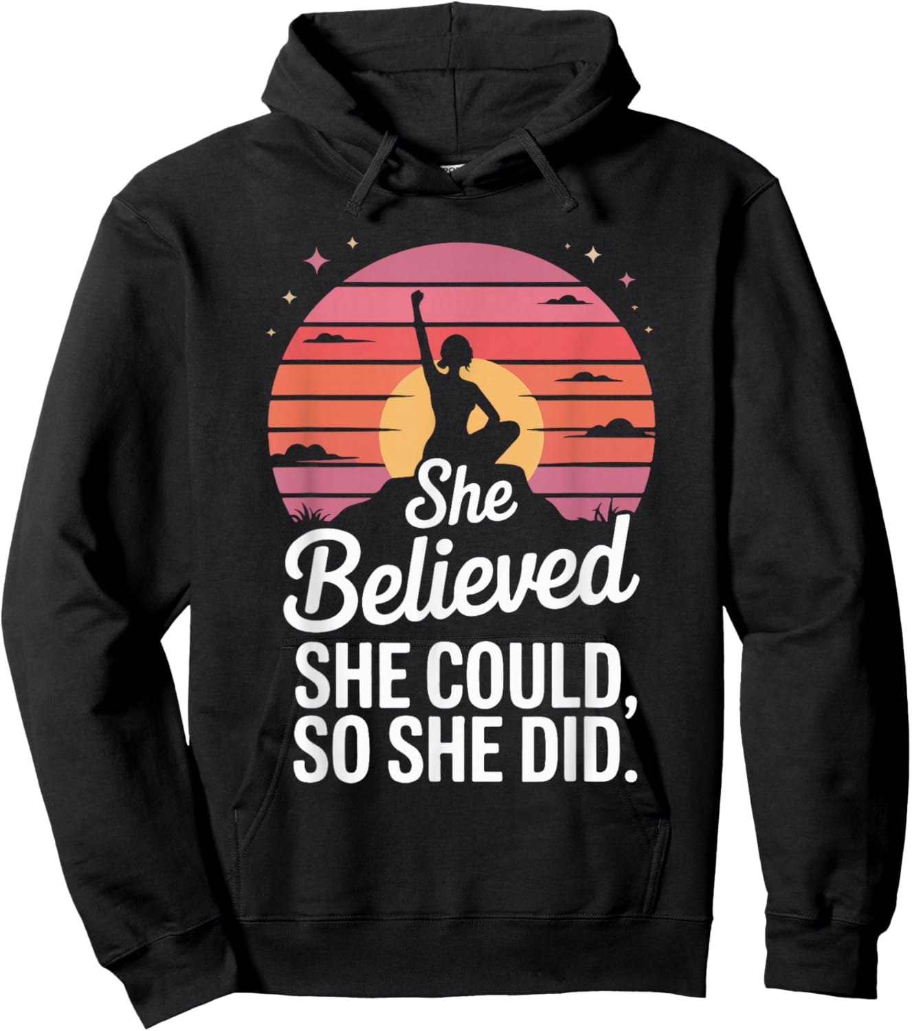 She Believed She Could So She Did Motivational Hoodie - Hoodie | Black