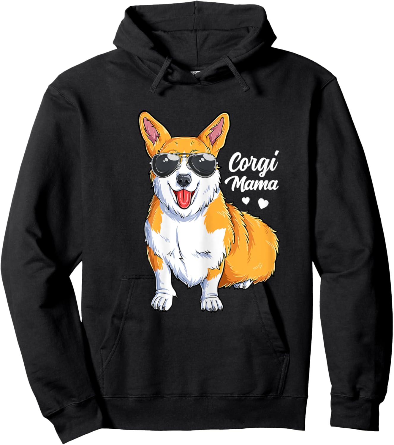 Corgi Mama Girls Women Puppy Dog Lover Mom Hoodie - Hoodie | Black
