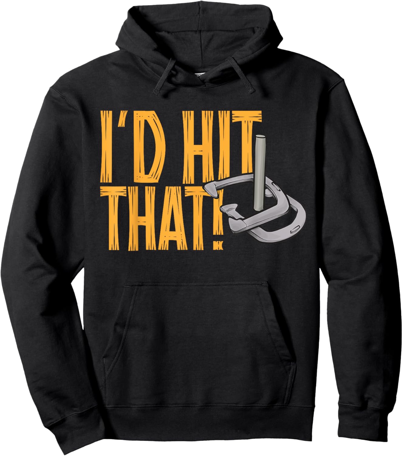 Horseshoes Game I'd Hit That Horseshoe Pitching Hoodie - Hoodie | Black