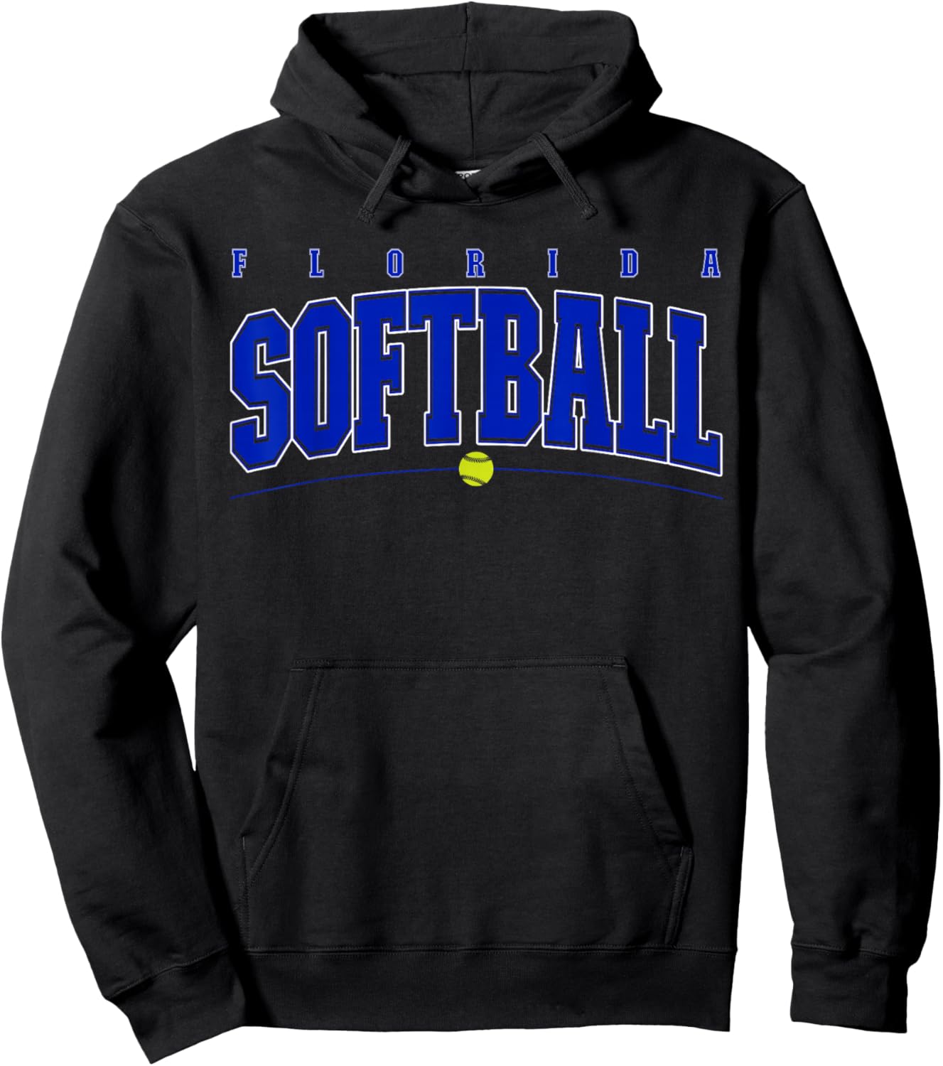 Florida Softball Vintage Kids Team Retro Softball Fan Hoodie - Hoodie | Black