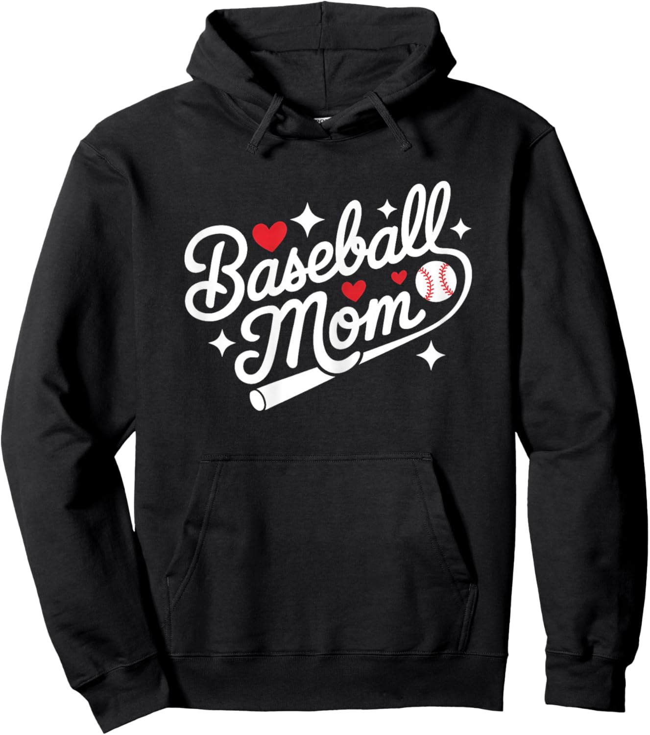 Baseball Mom Cute Sports Player Mother Women's Hoodie - Hoodie | Black