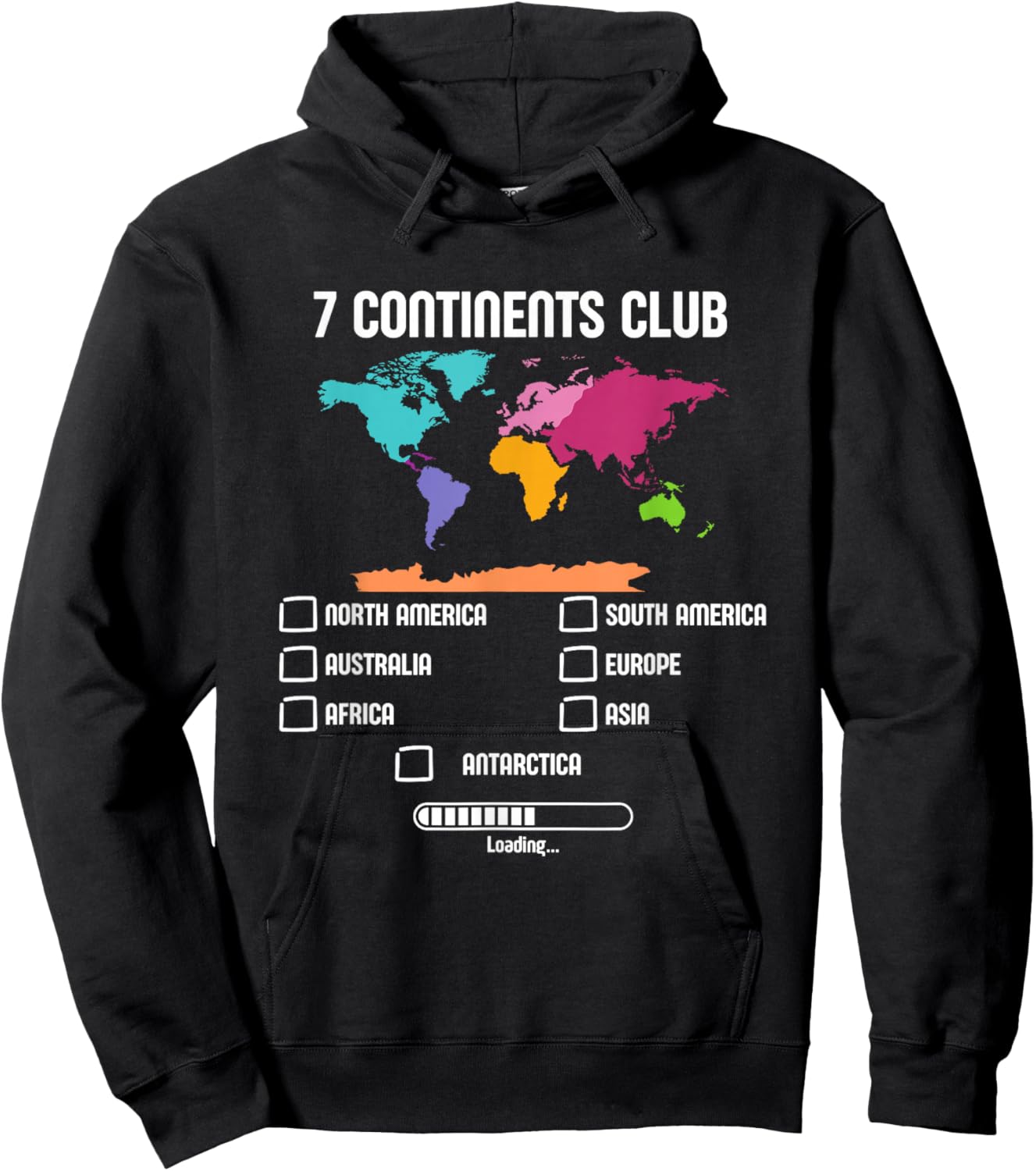 World Traveler Seven Continents 7 Continents Club Loading Hoodie - Hoodie | Black