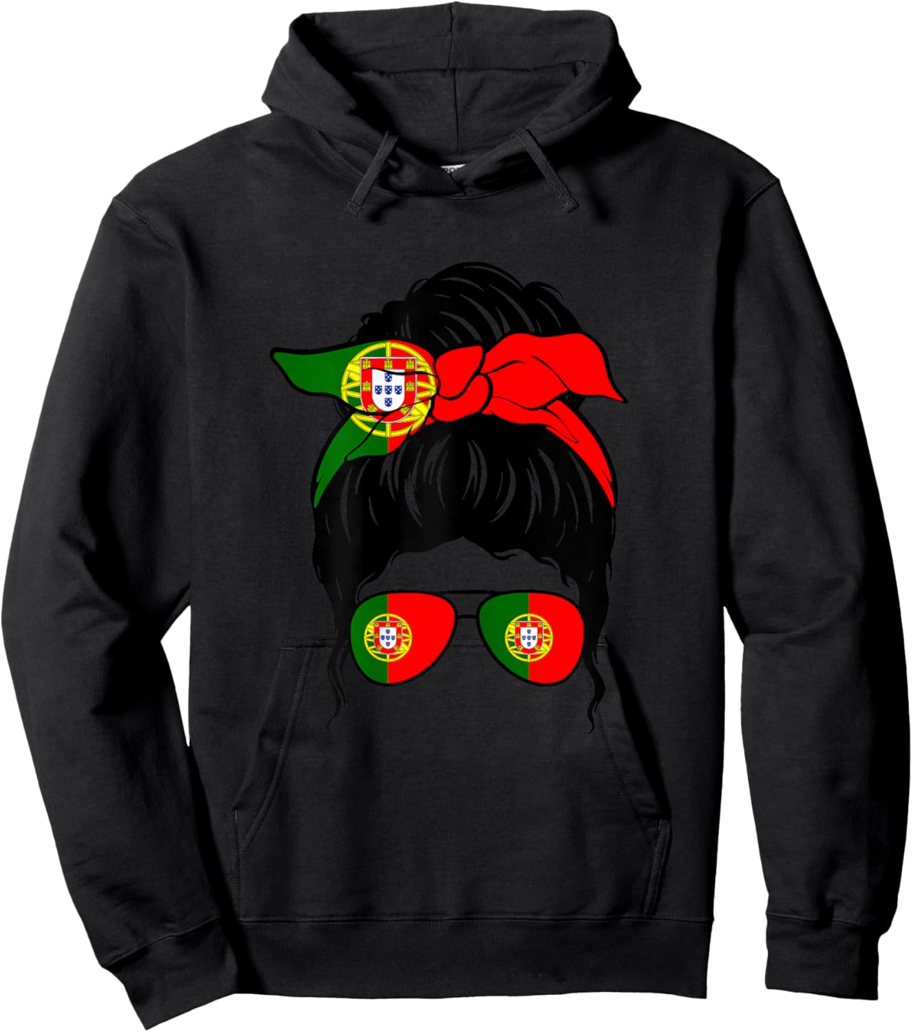 Portugiesisches Mädchen Portugal Portugiesische Flagge Portugiesische Frau Hoodie - Hoodie | Black