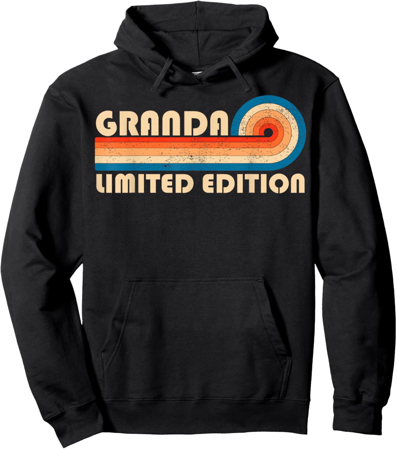 Granda Retro 70s 80s Sunset Stripe Hoodie - Hoodie | Black