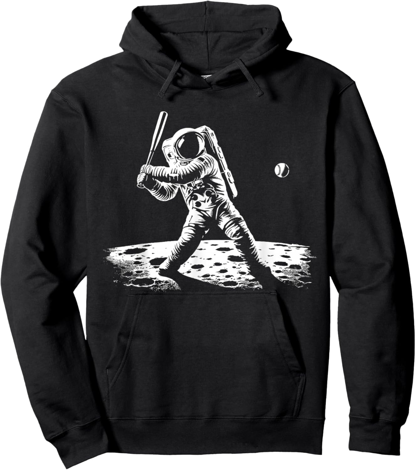 Baseball Novelty Astronaut Men Women Kids Funny Baseball Hoodie - Hoodie | Black