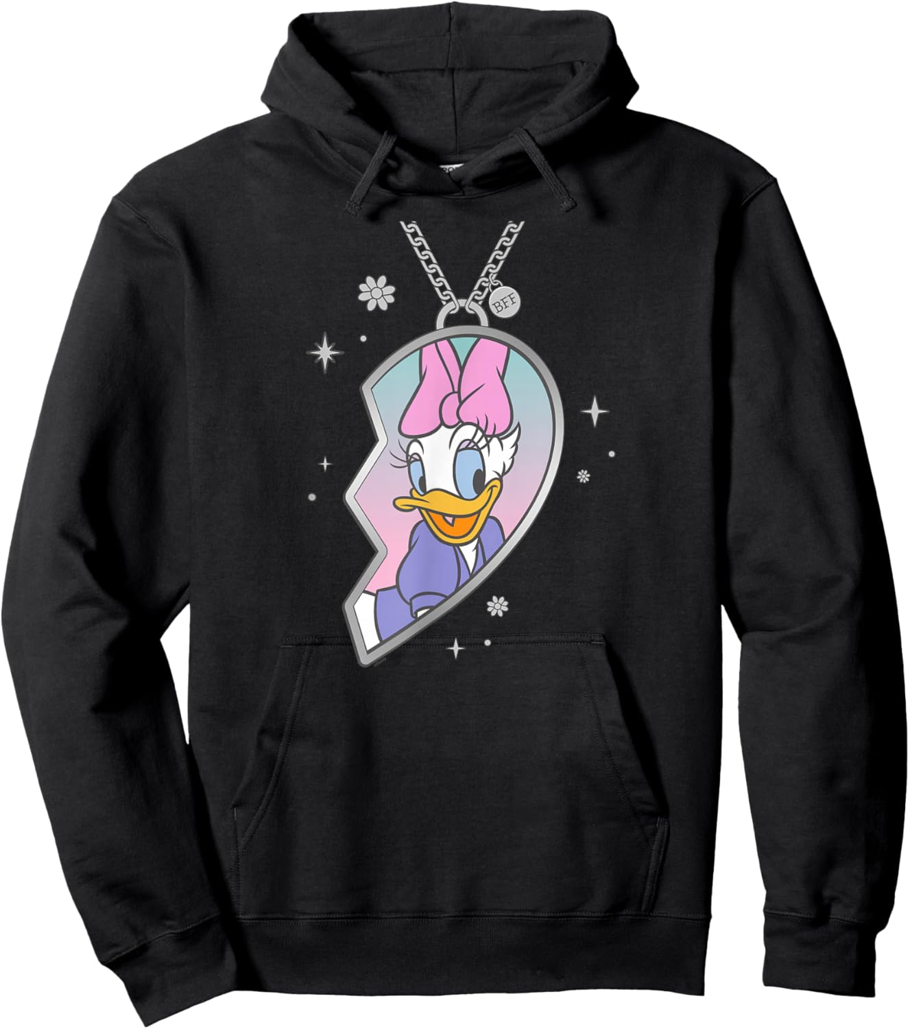 Disney BFF Best Friends Matching Heart Necklace Daisy Duck Hoodie - Hoodie | Black