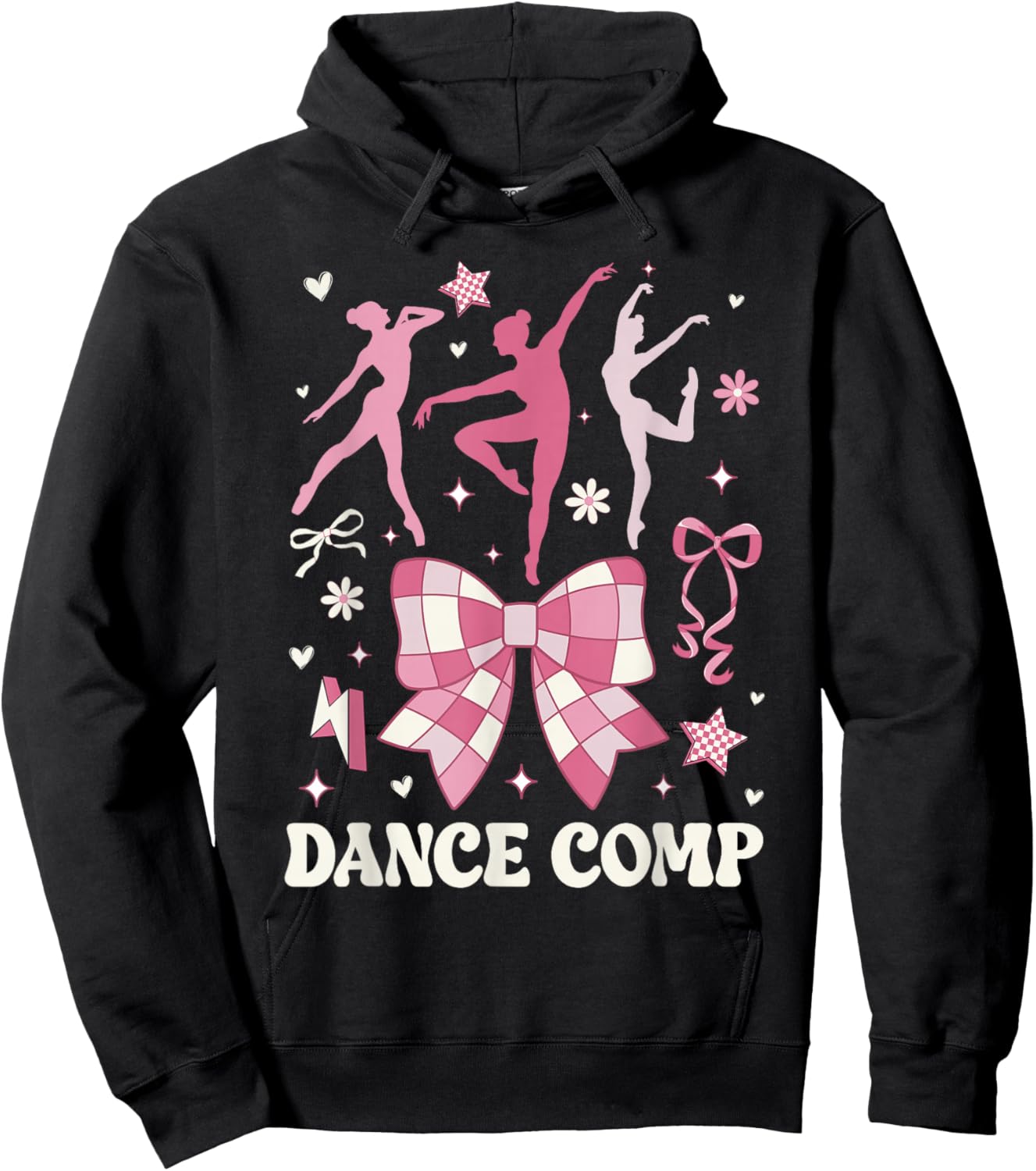 Dance Comp Day Dancer Competition Day Bow Hoodie - Hoodie | Black