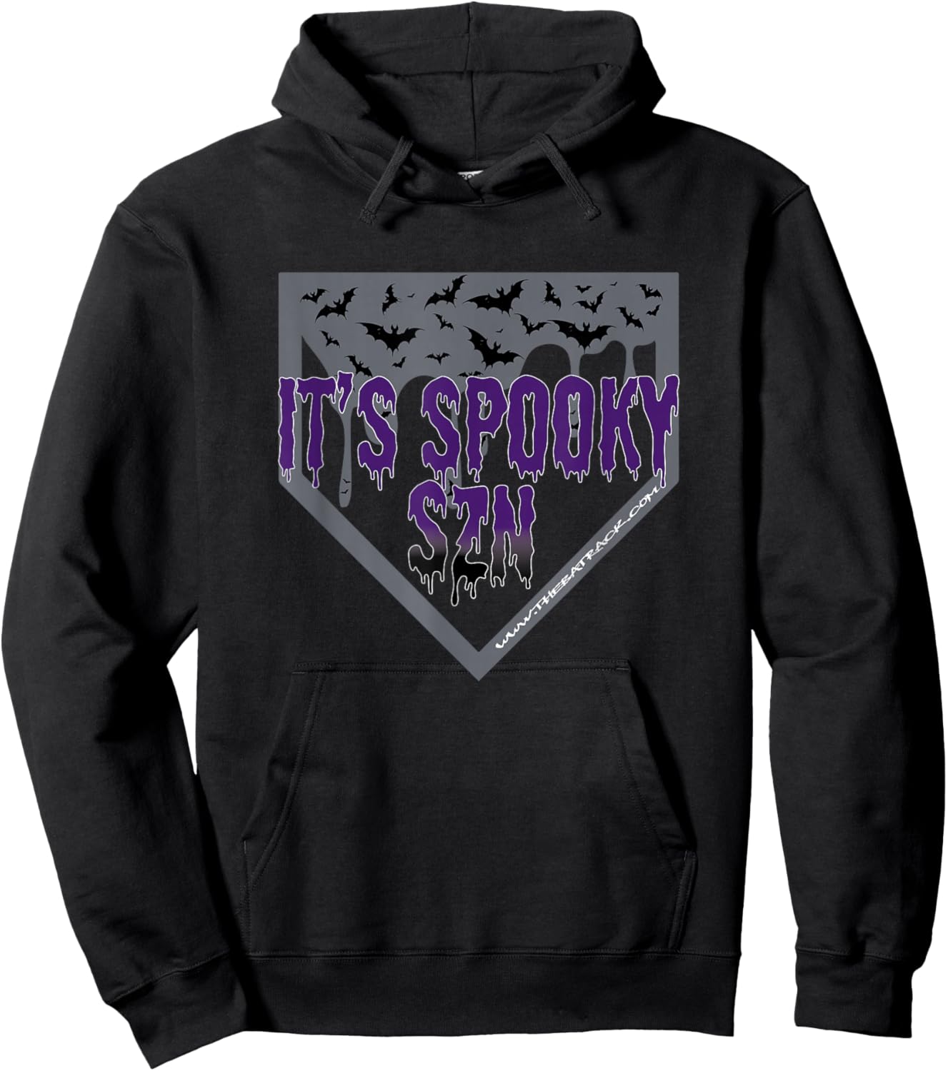 Halloween Baseball It’s Spooky SZN Dripping Letters Bat Hoodie - Hoodie | Black