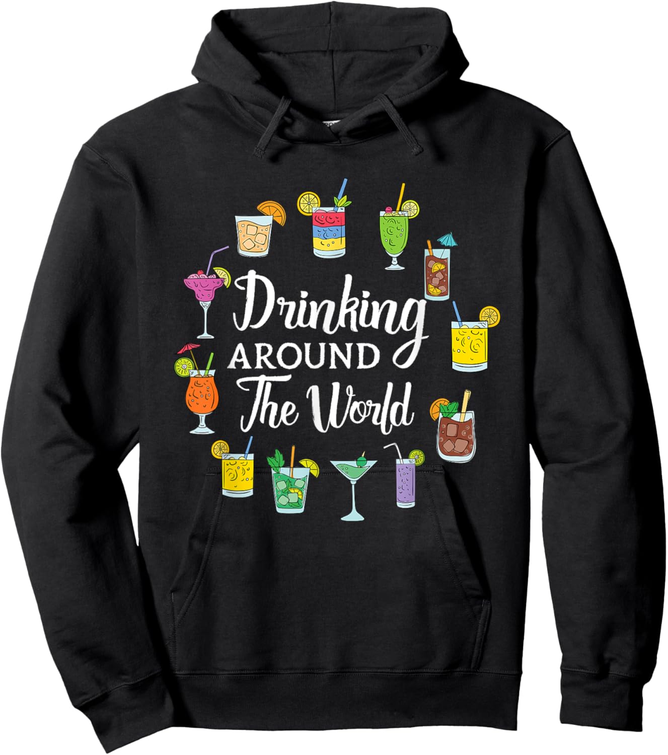 Drinking Around The World Vacation Drinking Showcase Hoodie - Hoodie | Black