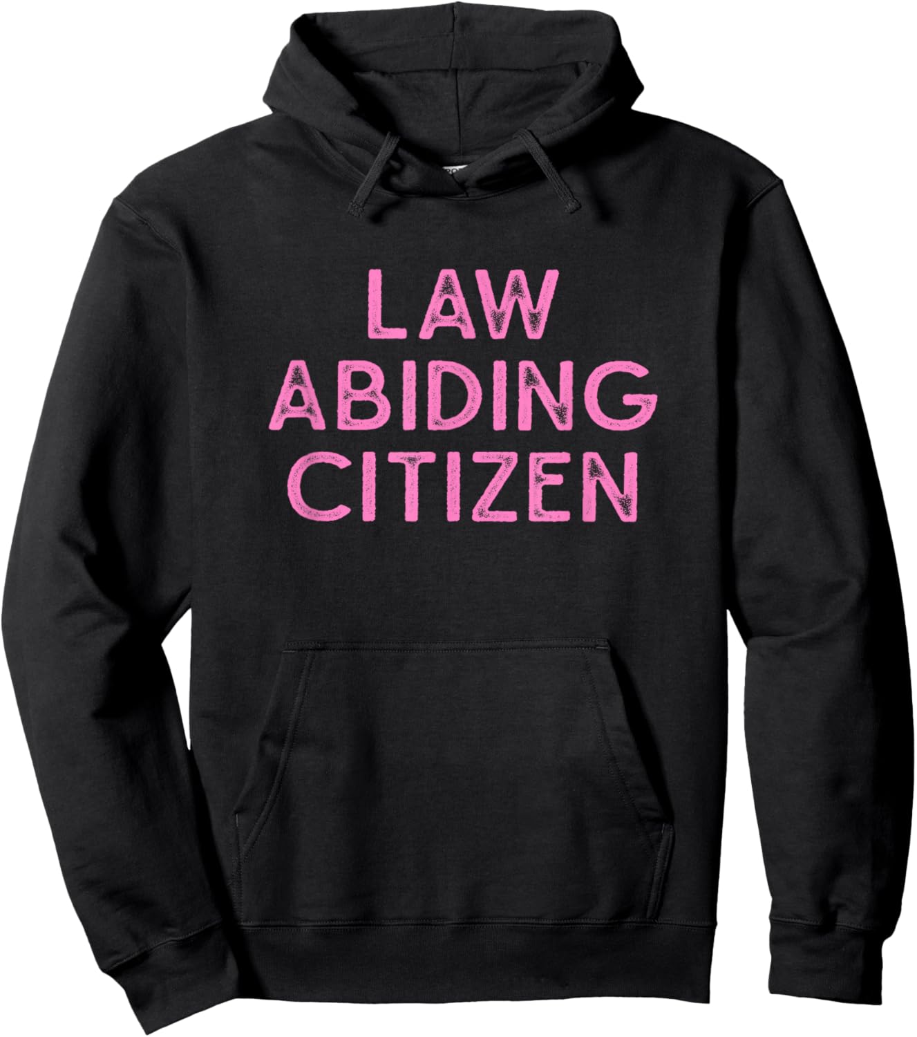 Law Abiding Citizen - Distressed Pink Lettering Hoodie - Hoodie | Black