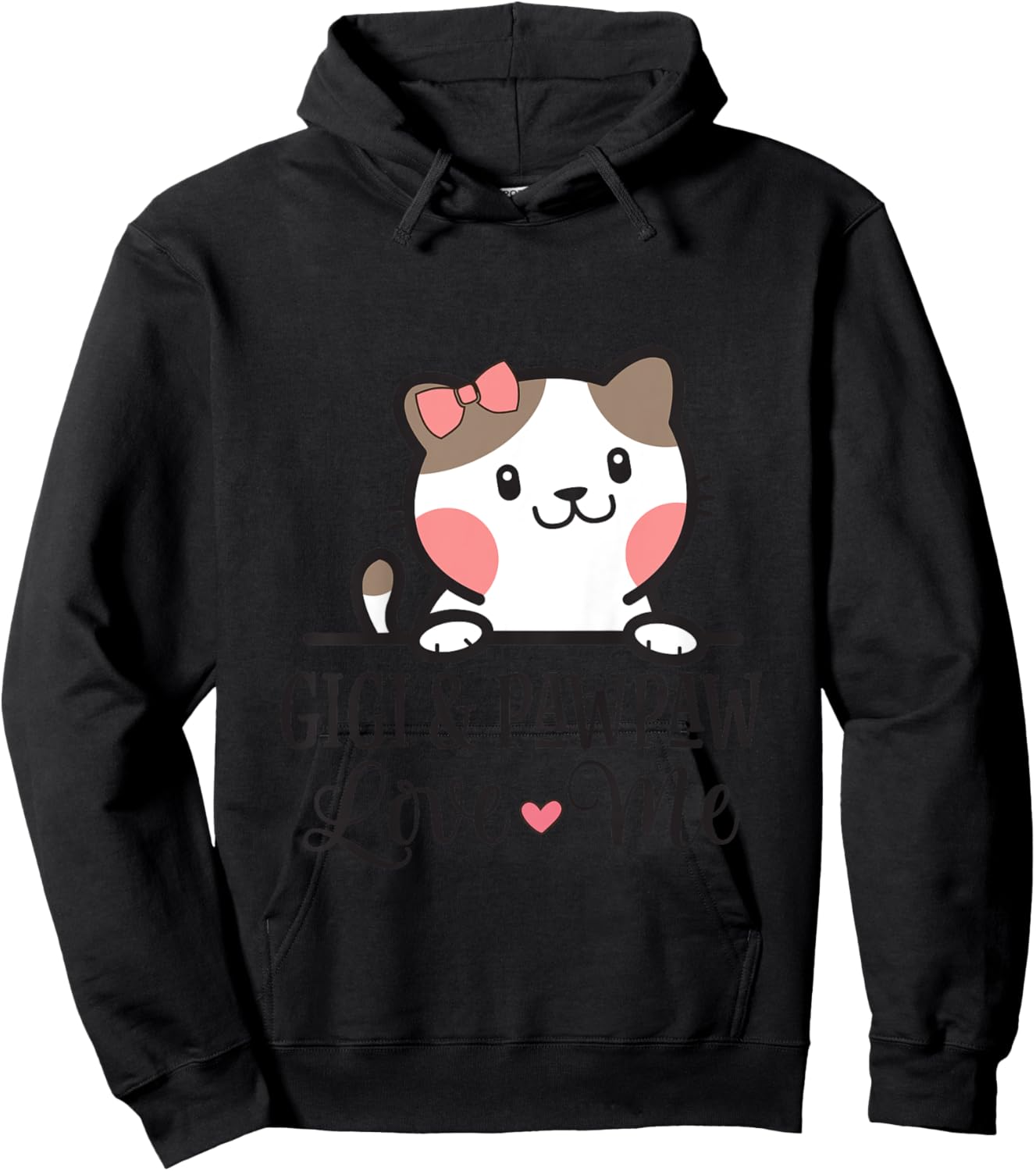 Kids Gigi And Pawpaw Love Me Grandkids Cat Hoodie - Hoodie | Black
