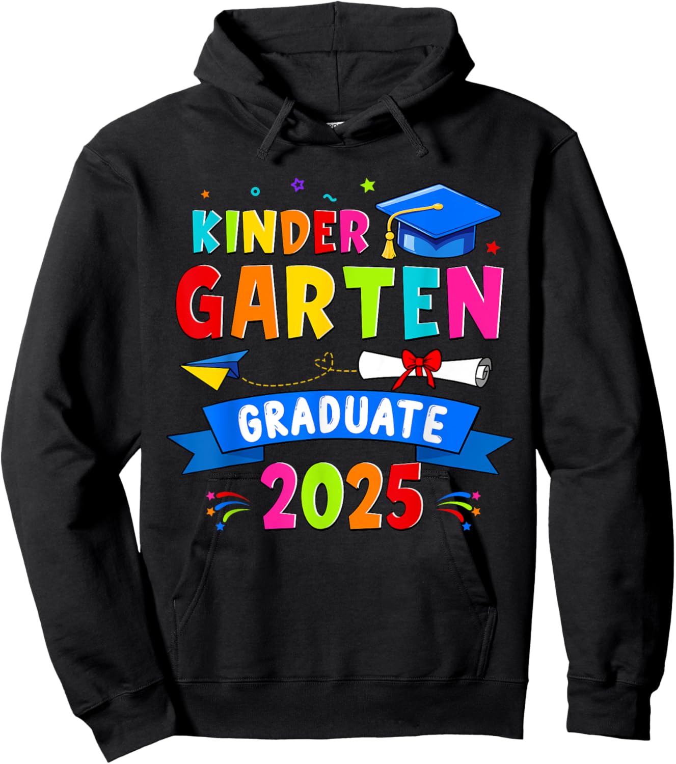 Kindergarten Graduation 2025 Graduate Class Of 2025 Boy Girl Hoodie - Hoodie | Black