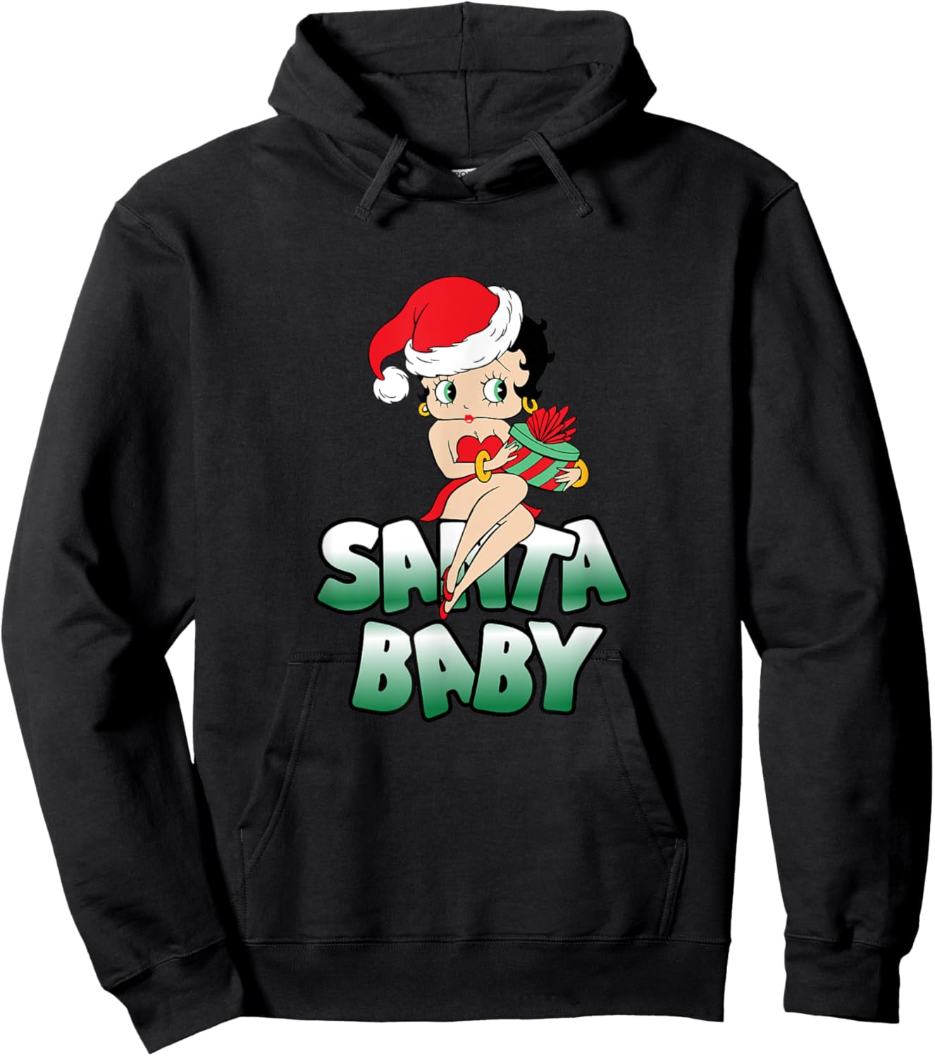 Betty Boop Christmas Classic Santa Baby Hoodie - Hoodie | Black