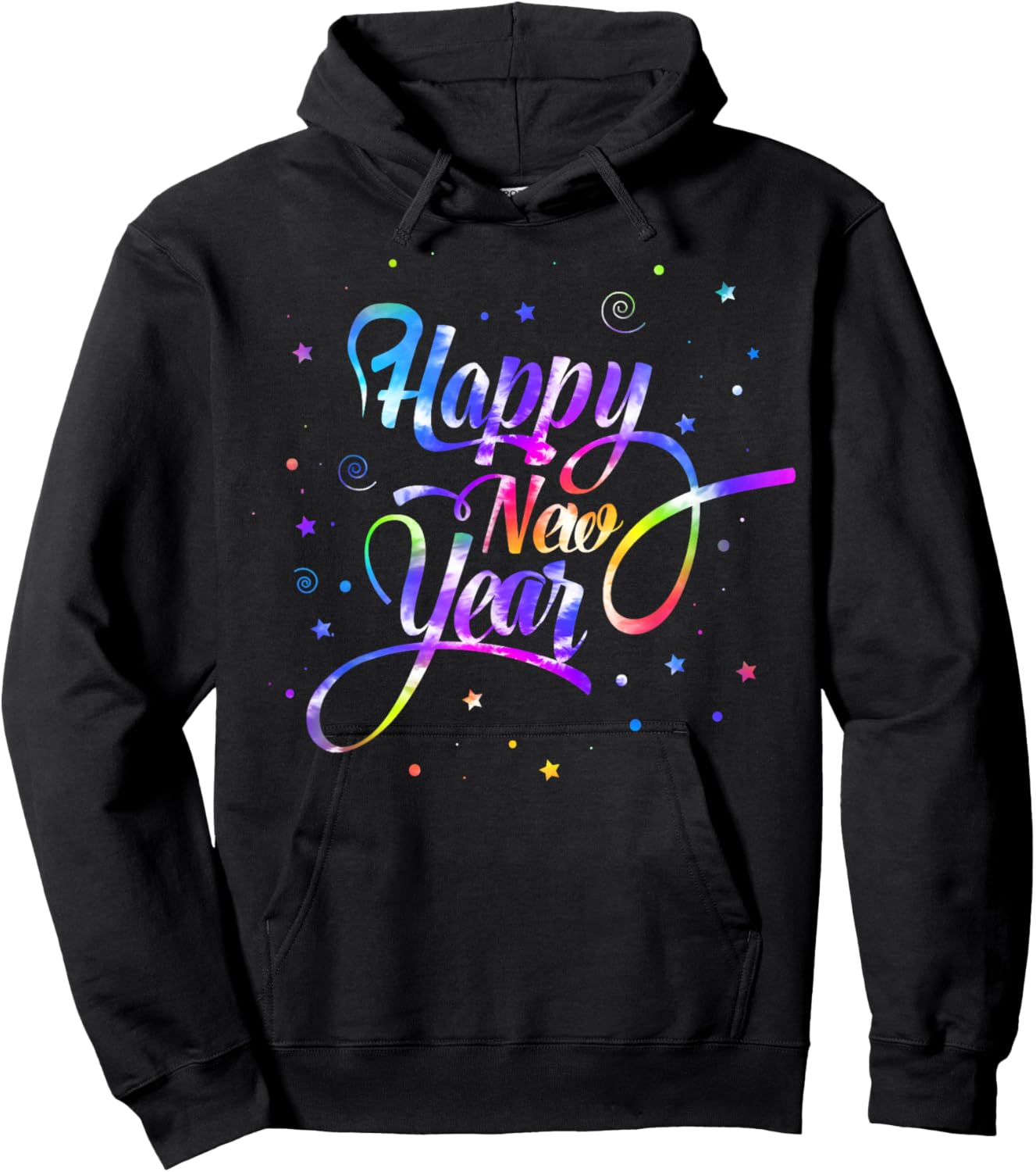 Amb Happy New Year 2025 New Year's Eve NYE Party Funny Modern Tie-Dye Black -Kids Winter Party Hoodie - Hoodie | Black