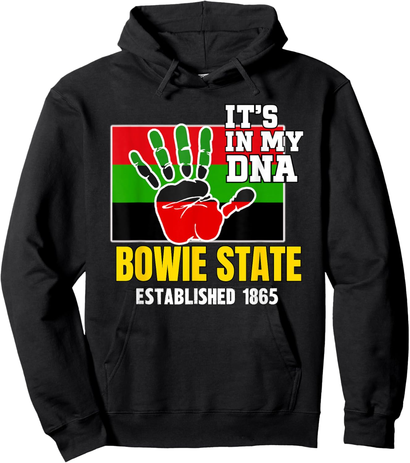Bowie State, BSU, Red, Black and Green HBCU Hoodie - Hoodie | Black