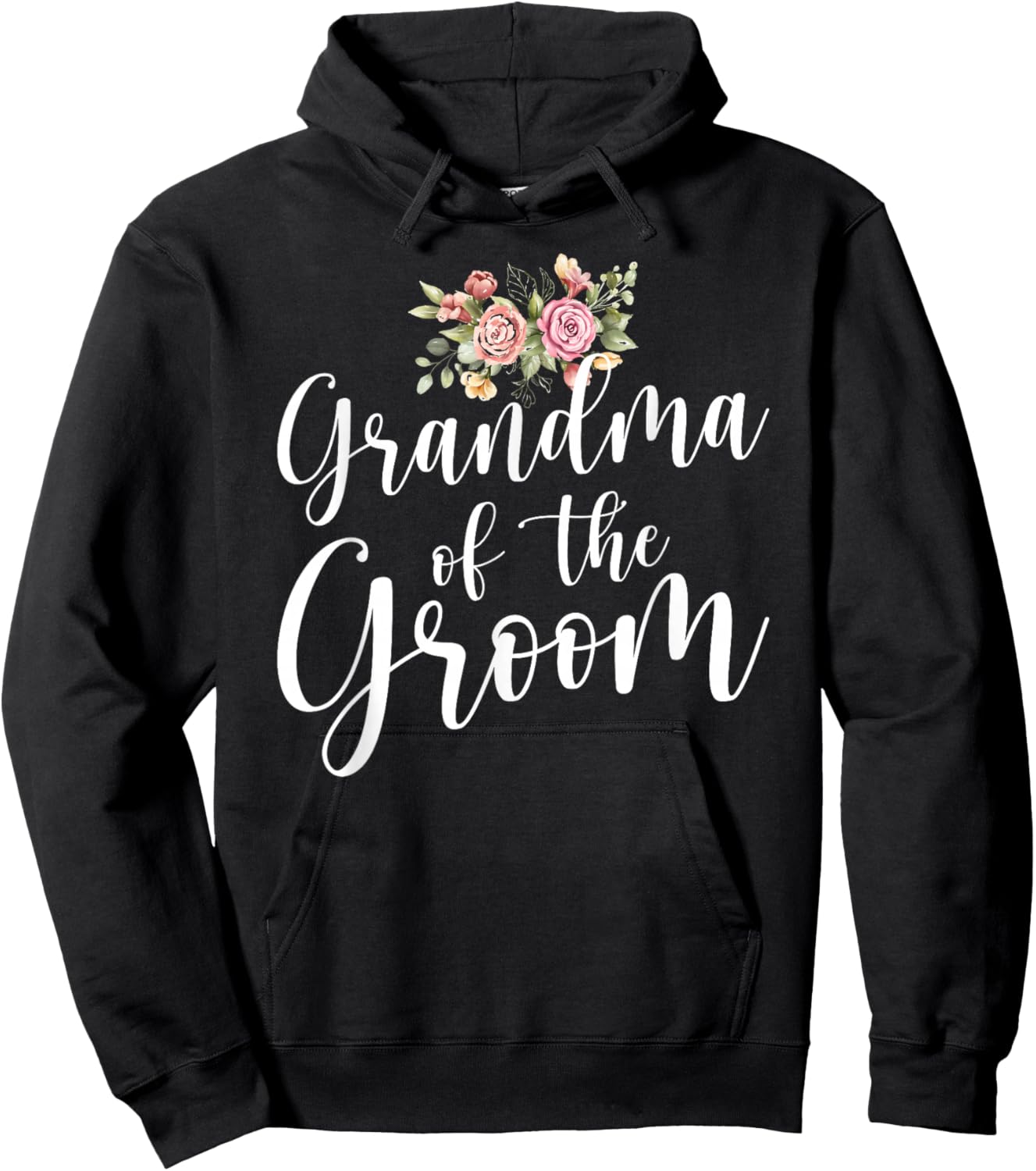 Grandma of The Groom Flowers Grandmother of The Groom Hoodie - Hoodie | Black