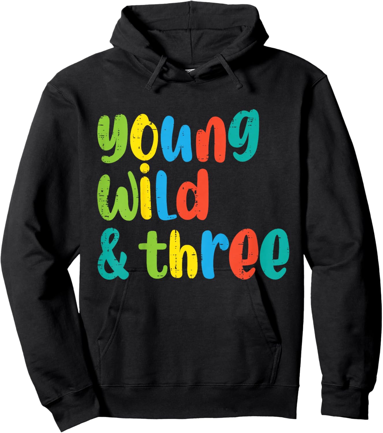 3rd Birthday Young Wild Three 3 Year Old Bday Boys Girls Kid Hoodie - Hoodie | Black