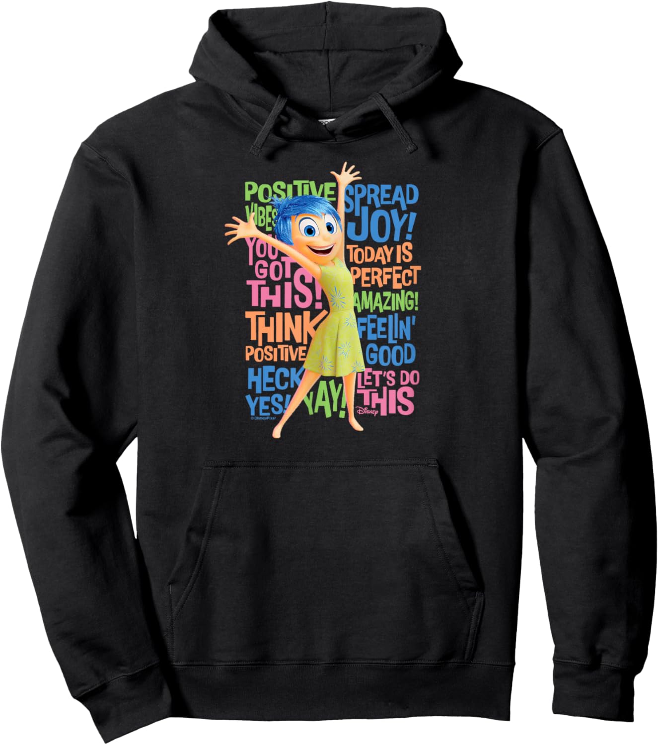 Inside Out 2 - Joy Character Positive Words Hoodie - Hoodie | Black